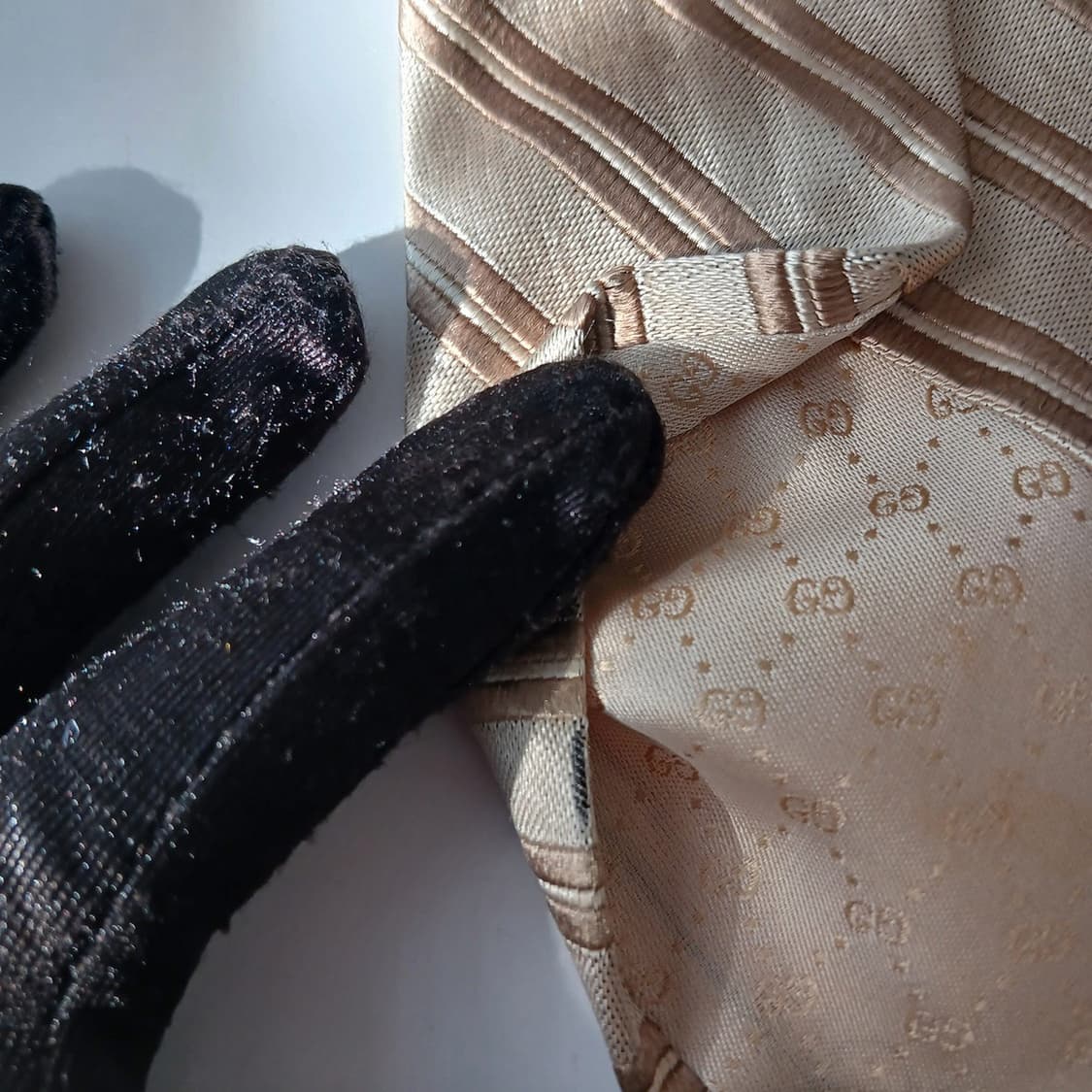 구찌 실크 골드 스트라이프 넥타이 9.6cm B등급 A19577
 상품이미지9