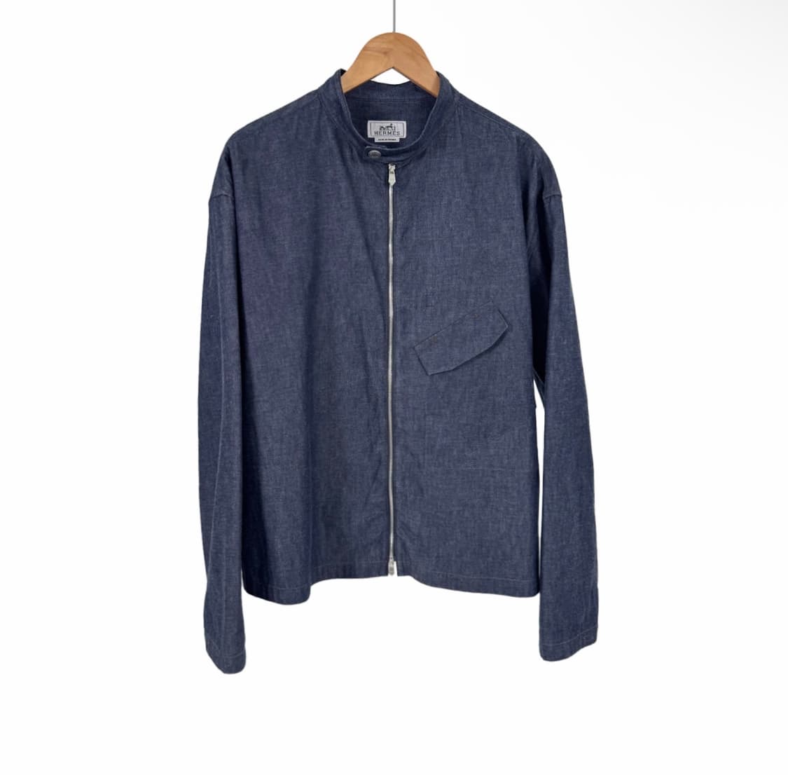 [43] 에르메스 남성 24ss 메디슨 카라 셔츠 집업 자켓 인디고 상품이미지1