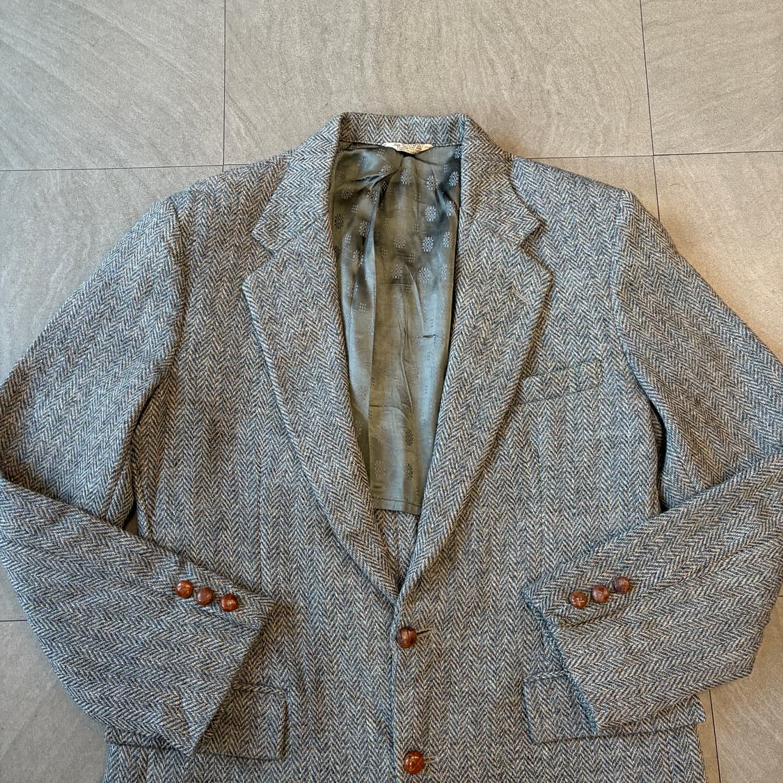 90s 90년대 미국 생산 해리스트위드 울 자켓 상품이미지3