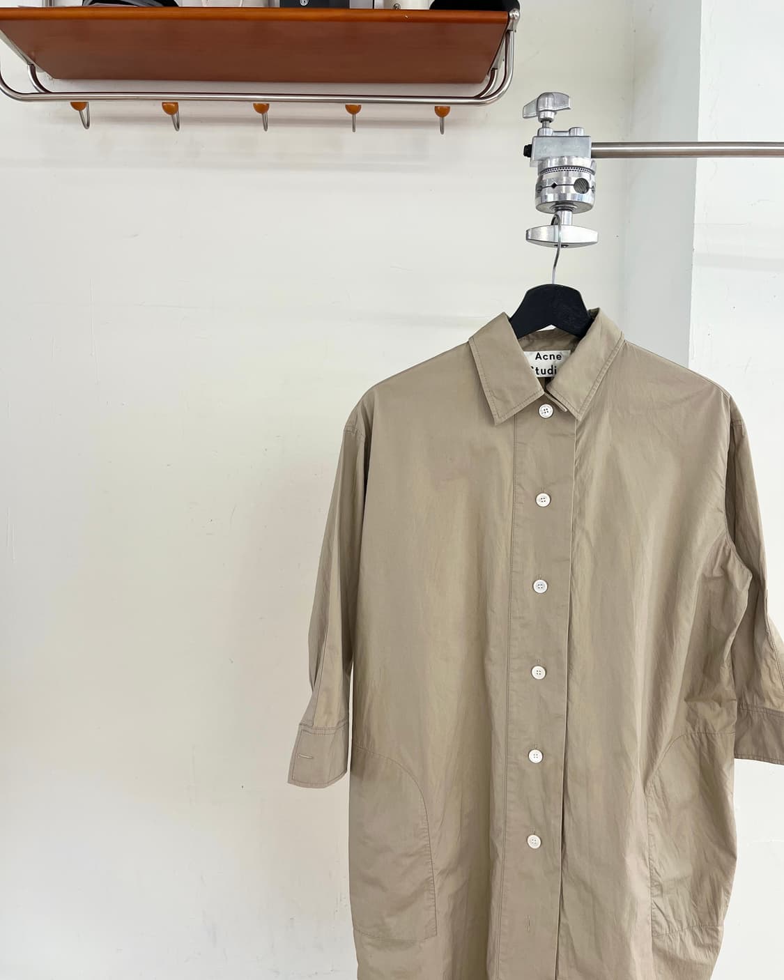아크네 스튜디오 샌드 베이지 버튼 업 셔츠 드레스 상품이미지3