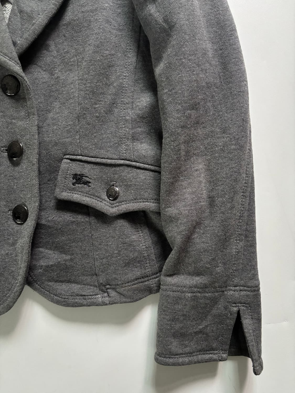 Burberry 버버리 블루라벨 그레이 코튼 카라 숏 자켓 상품이미지5