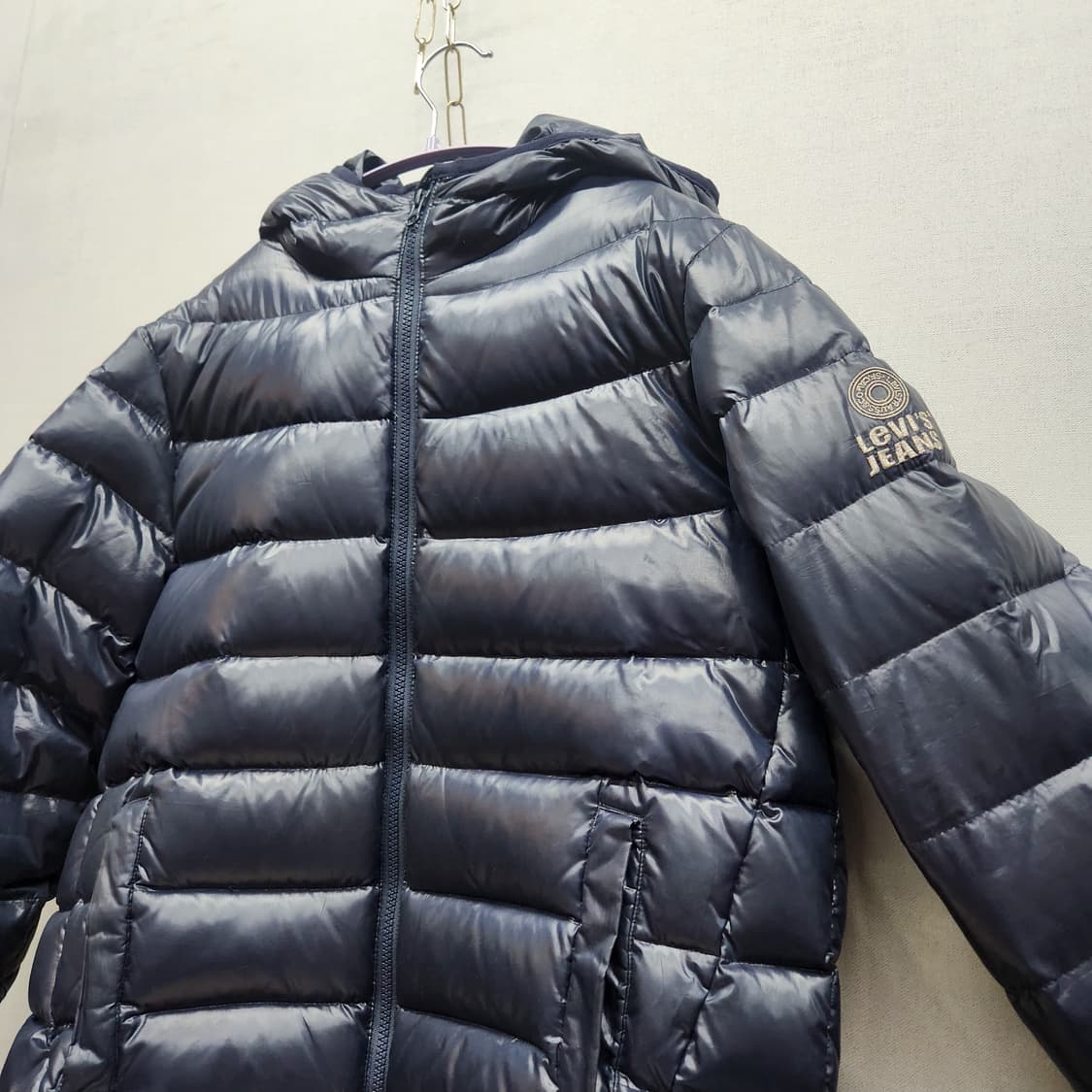 리바이스 풀집업 후드 구스다운 스트링 패딩 M 상품이미지2