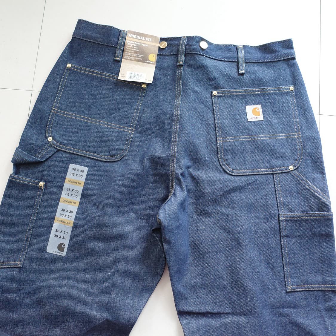 데드스탁 새상품 칼하트 B07 더블니 데님 워크팬츠 36x30 상품이미지7