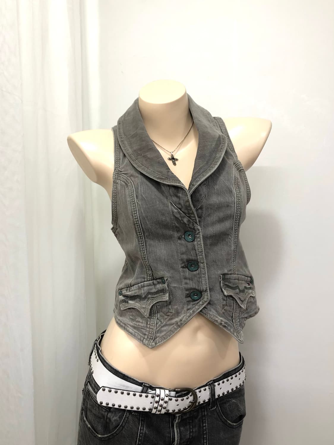 TOMMY HILFIGER grey denim vest 상품이미지1