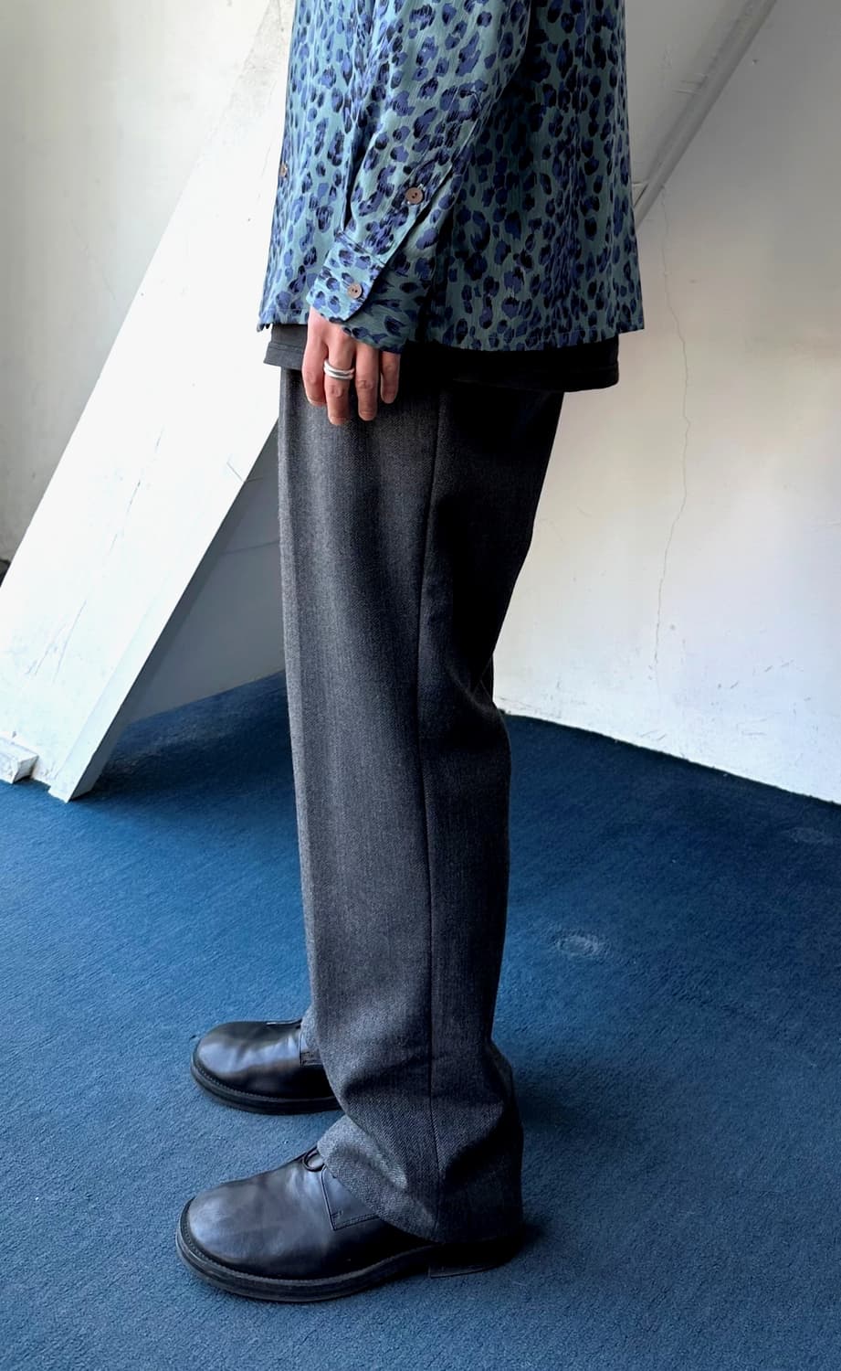 Tweed design 2 tuck wide straight slacks 상품이미지8