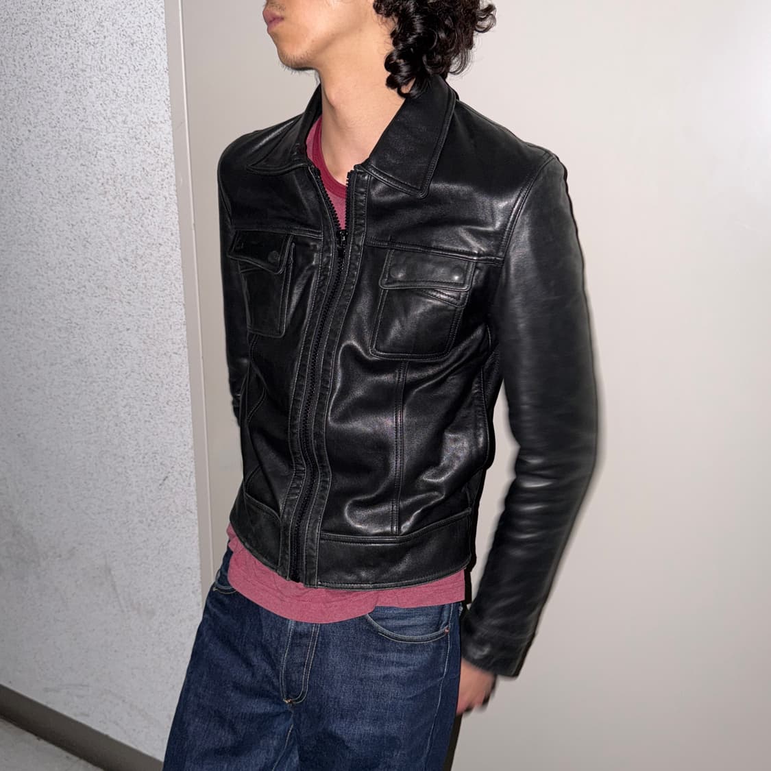 레더 집업 자켓 상품이미지1