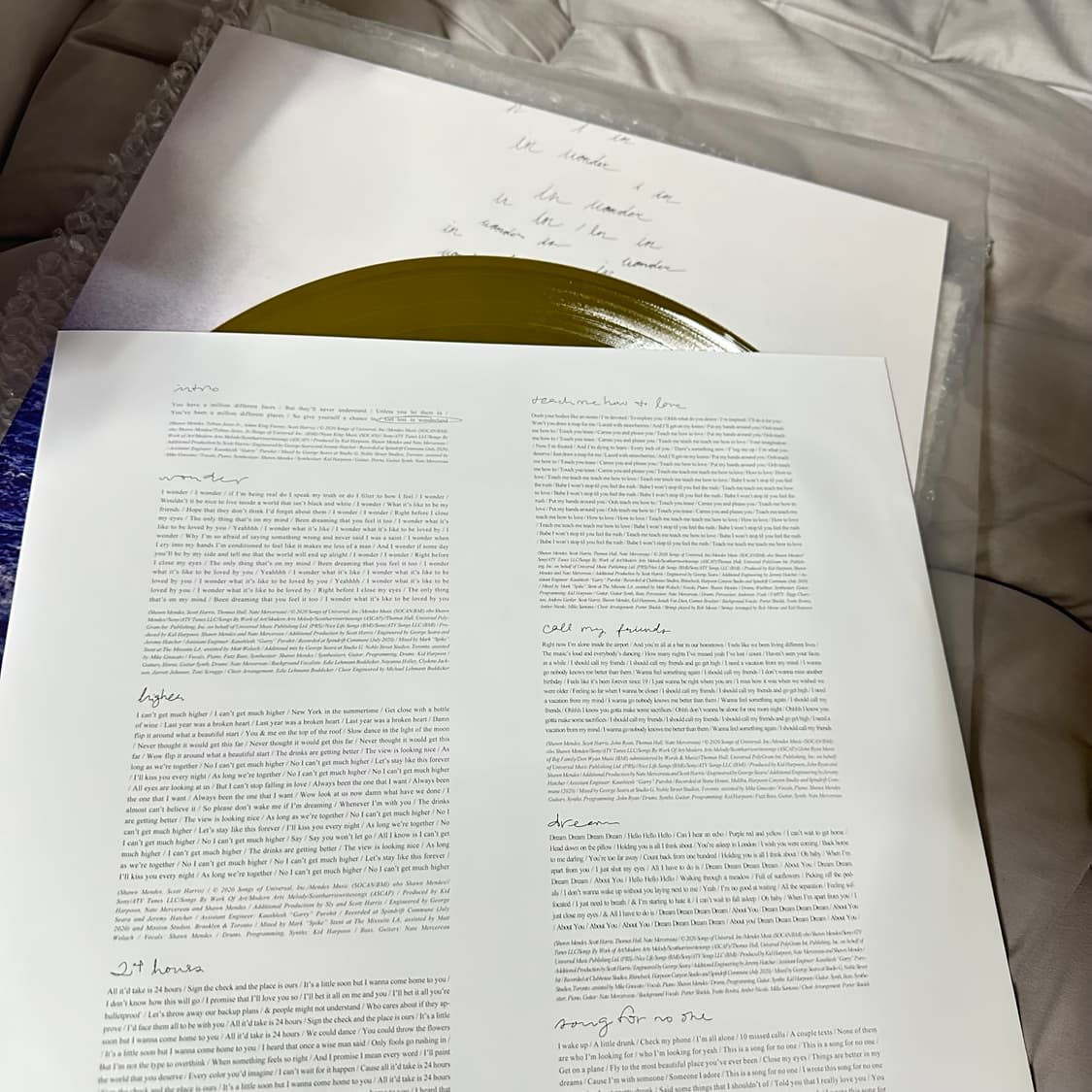 션 멘데스 Wonder LP 골드 컬러반 팝니다 상품이미지2