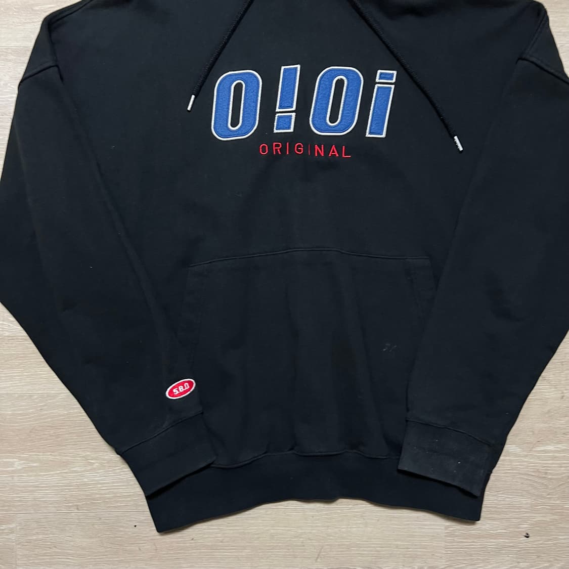 OiOi 오아이오아이 공용 오버사이즈 빅로고 후드티 [블랙] L/100 상품이미지3