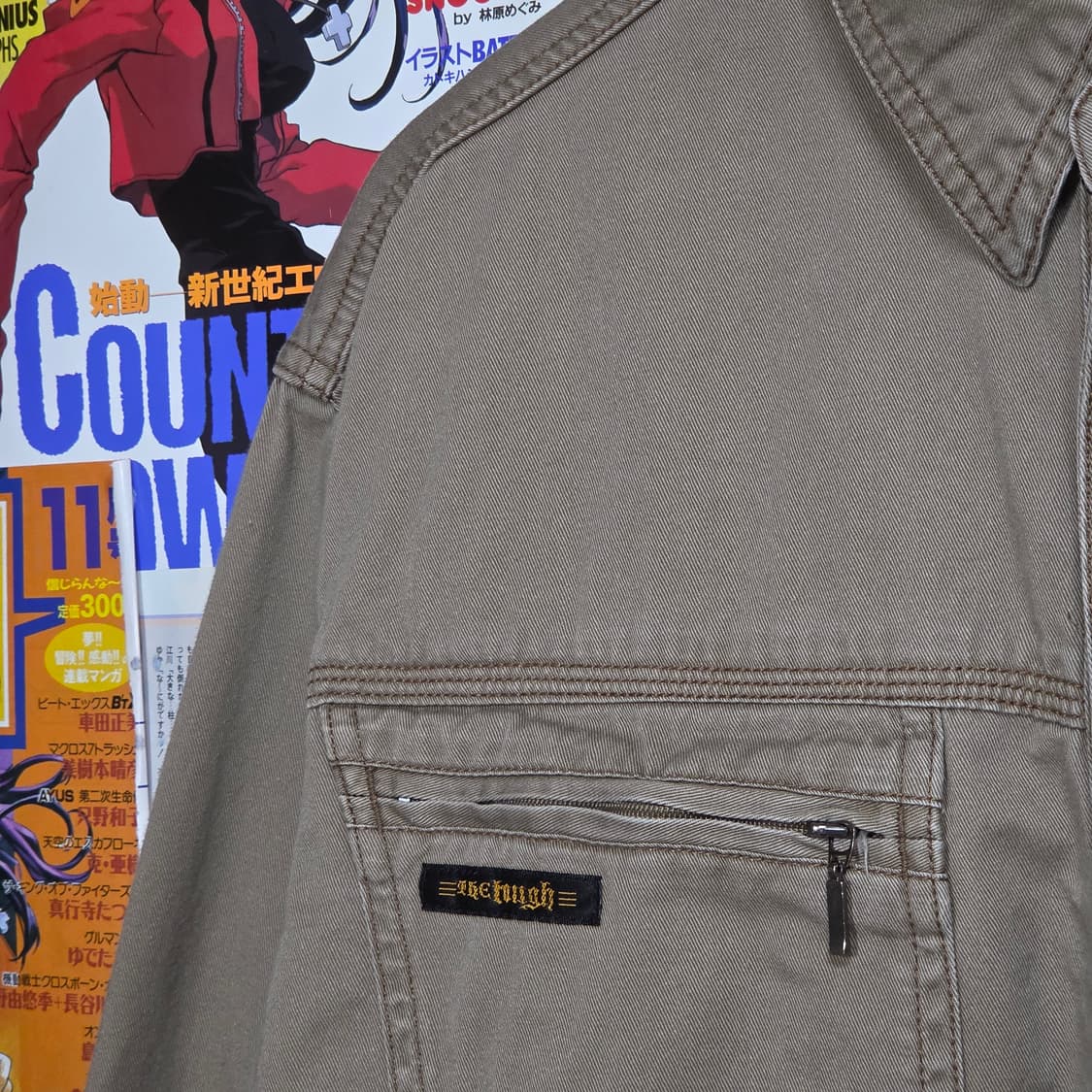 JPN 절개라인 투포켓 브라운 워크 셔츠 상품이미지3