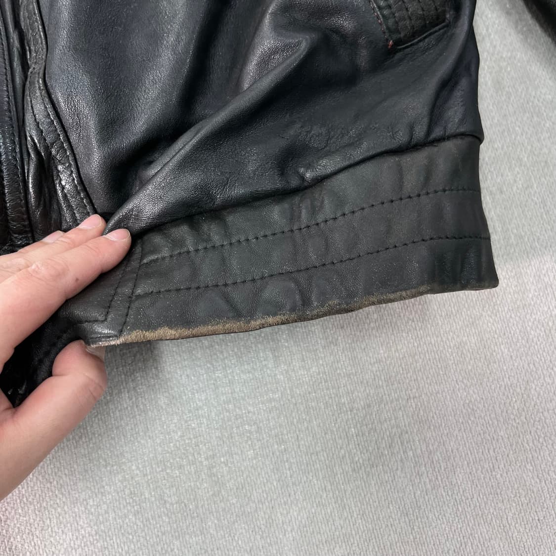 100 아메리칸 빈티지 90s 투웨이 퍼카라 가죽 자켓  상품이미지8