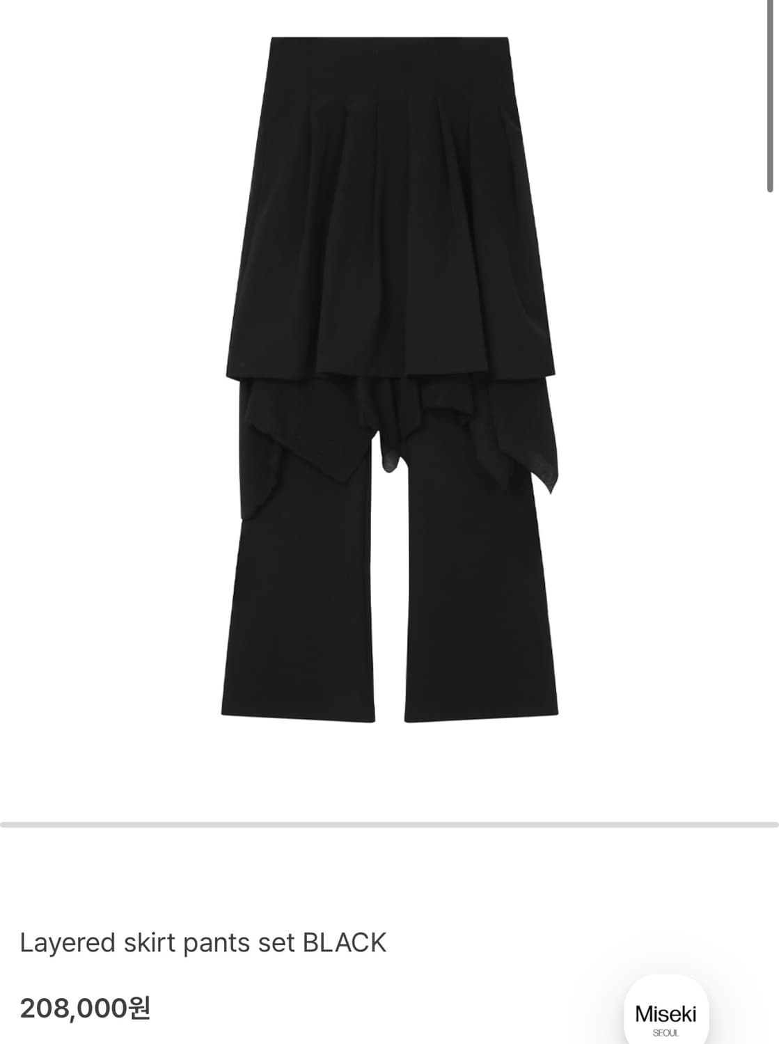 미세키서울 레이어드 스커트팬츠 2사이즈 상품이미지1