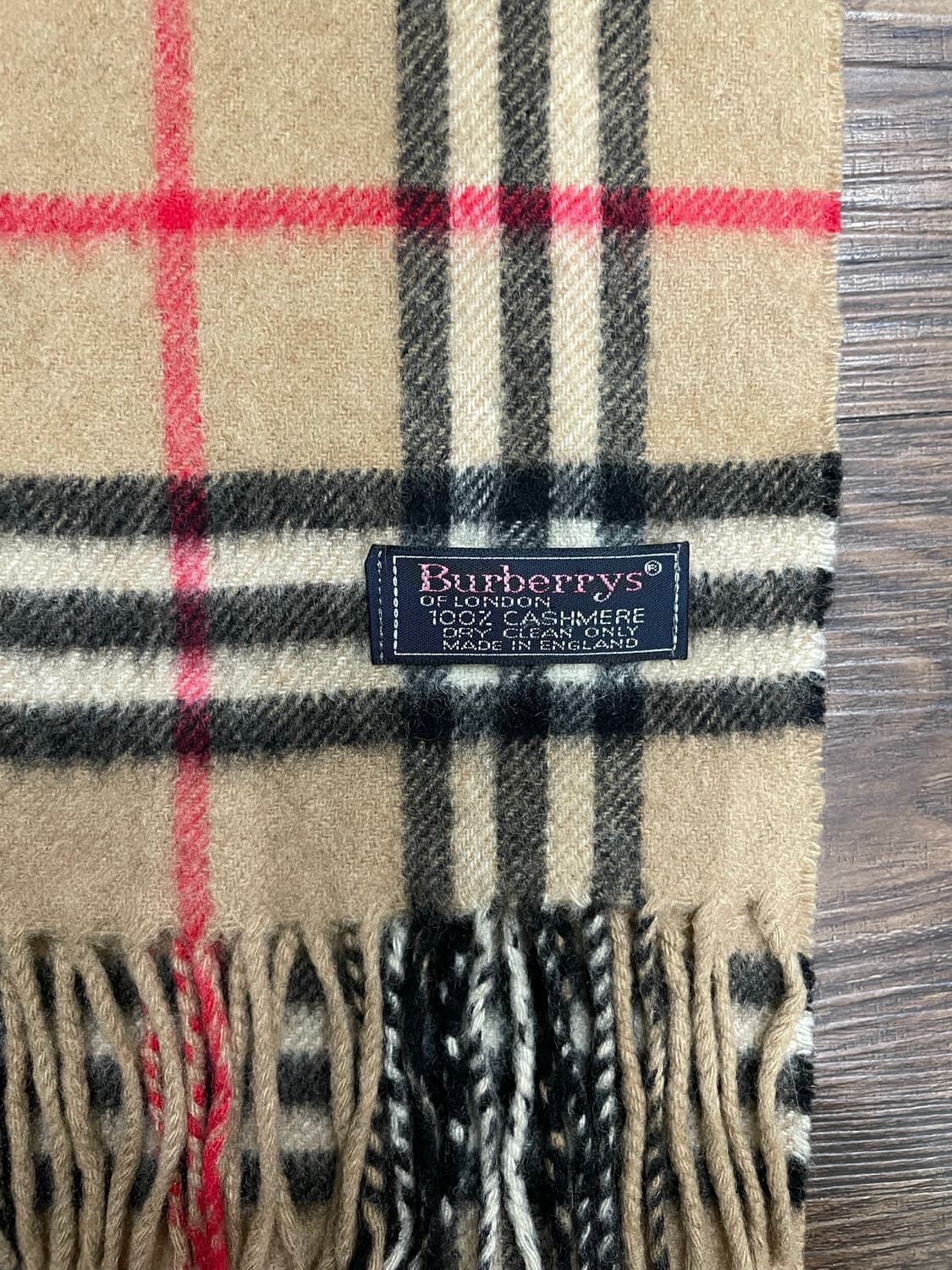 버버리 100% 캐시미어 노바체크 머플러 베이지 상품이미지3