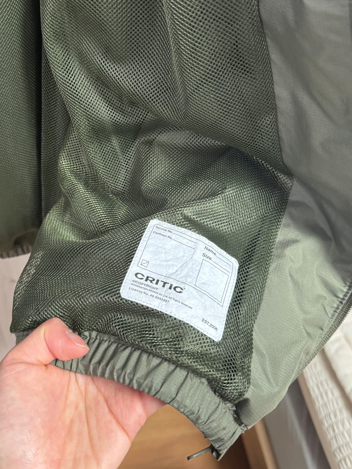 크리틱 카키 자켓(L) WORMHOLE LOGO JACKET 상품이미지8