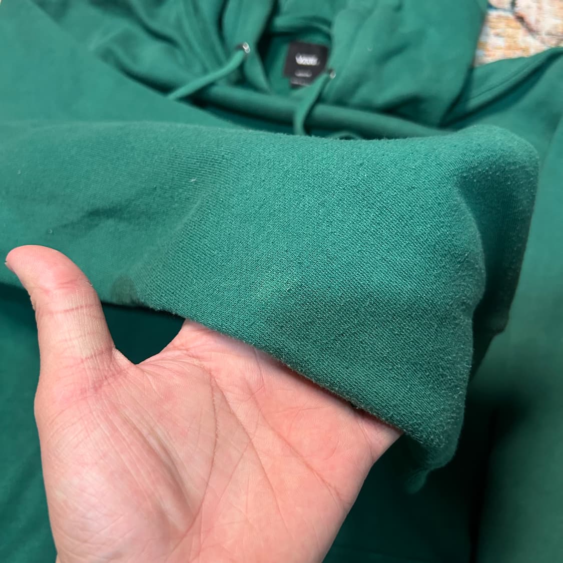 [XL] 반스 박스로고 체커보드 그린 후드티 상품이미지7