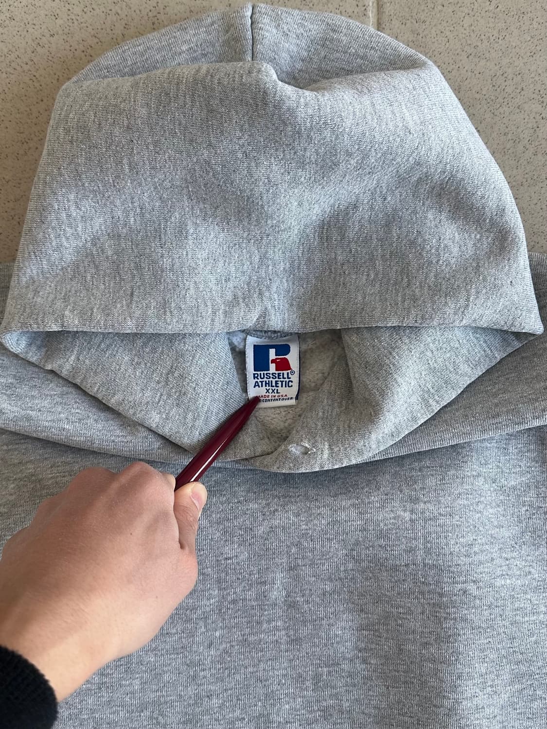 90s 빈티지 러셀 후드 그레이 XXL USA 상품이미지6