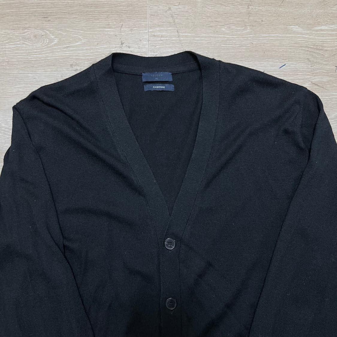 트루젠 캐시미어 미니멀 베이직 니트 가디건 [블랙] XL/105 상품이미지2
