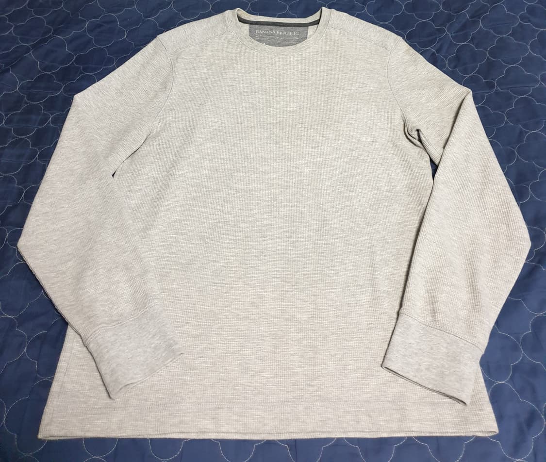 (빈티지) 바나나리퍼블릭 코튼 니트 롱슬리브 그레이 (M) 상품이미지1