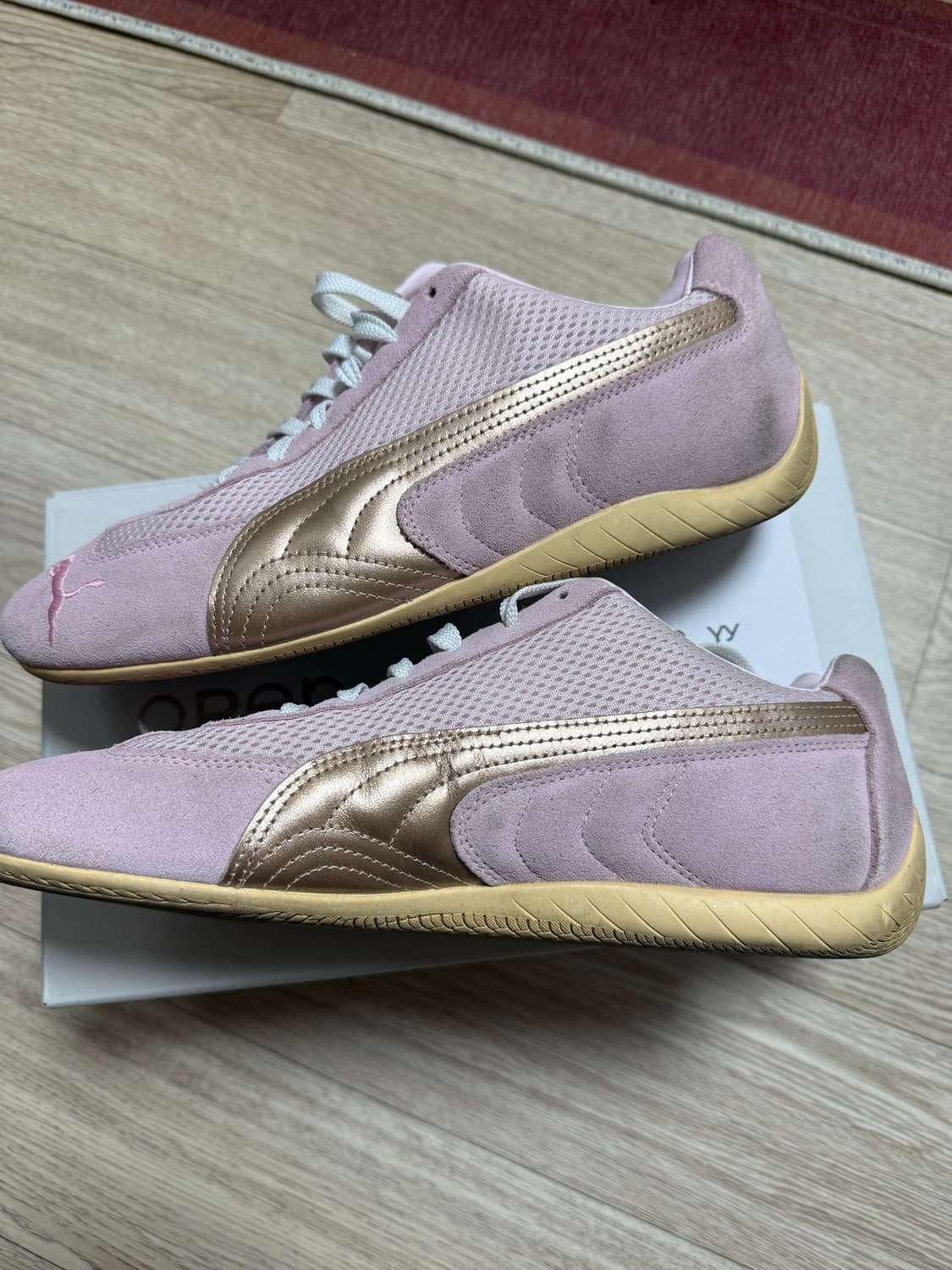 푸마 x 오픈yy 콜라보 스피드캣 핑크 275사이즈 판매 상품이미지2