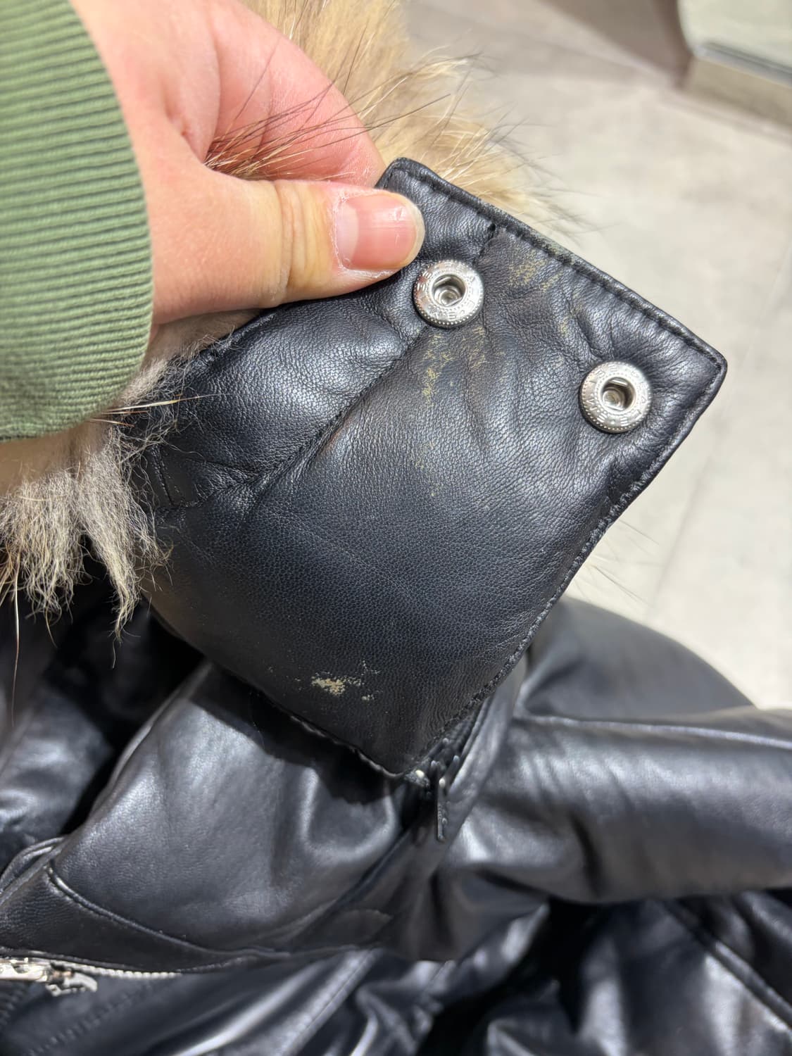 Male & co 양가죽 레더 패딩 자켓 상품이미지10