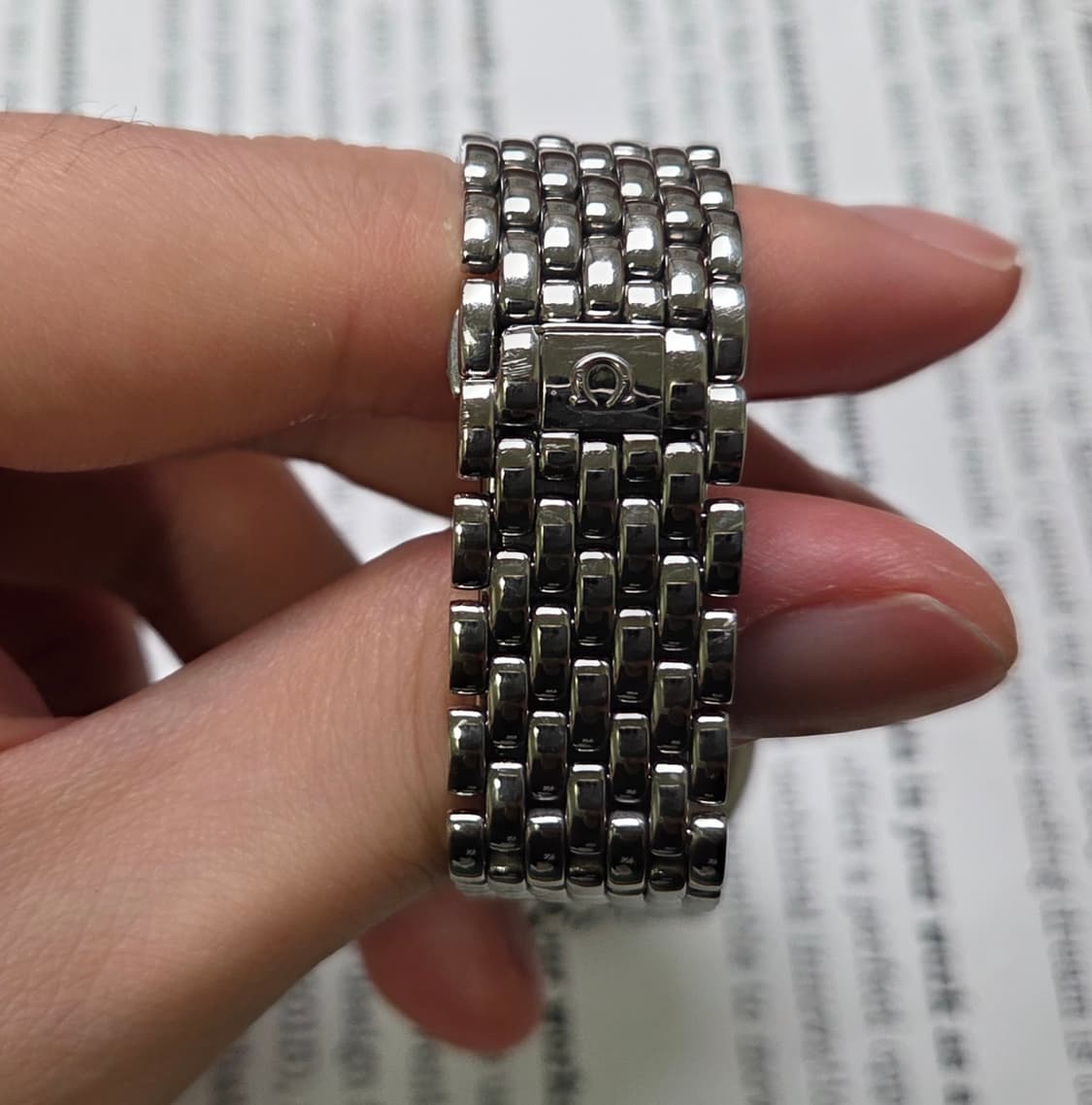 빈티지 오메가 드빌 18K베젤 블랙로만 슬림쿼츠 남성용 쌀알 브레이슬릿 상품이미지8