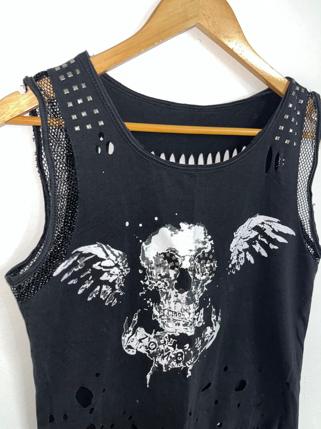 스컬프린팅 스터드 그런지 락펑크 슬리브리스 상품이미지6