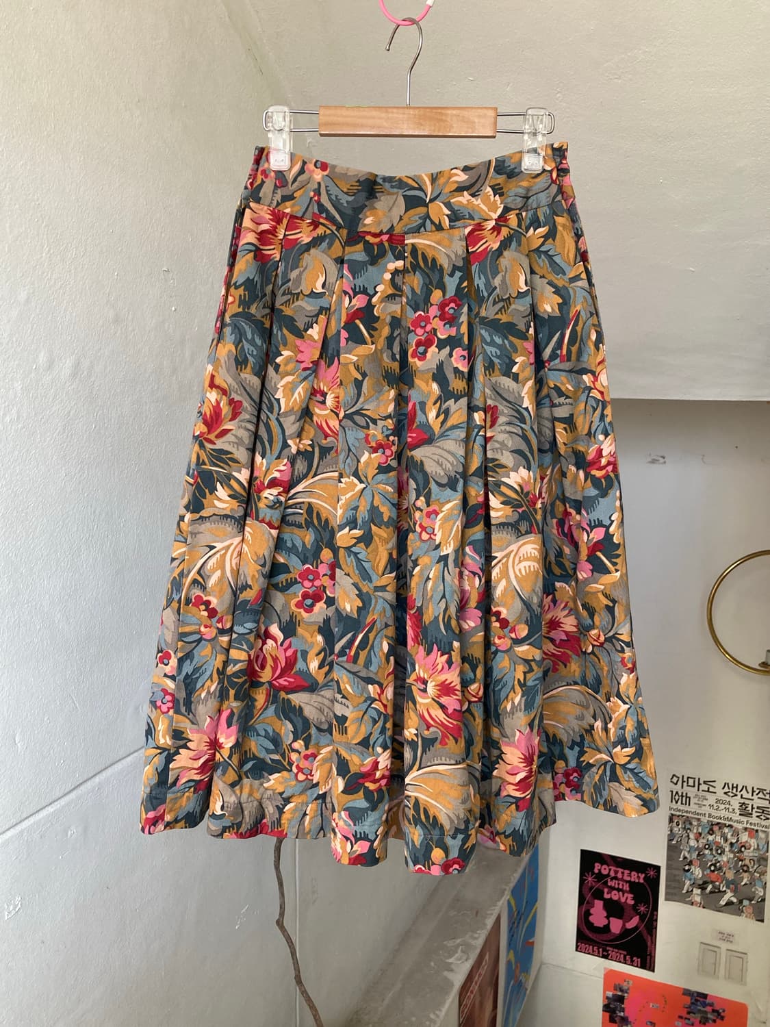 플라워 패턴 플레어 스커트 상품이미지5