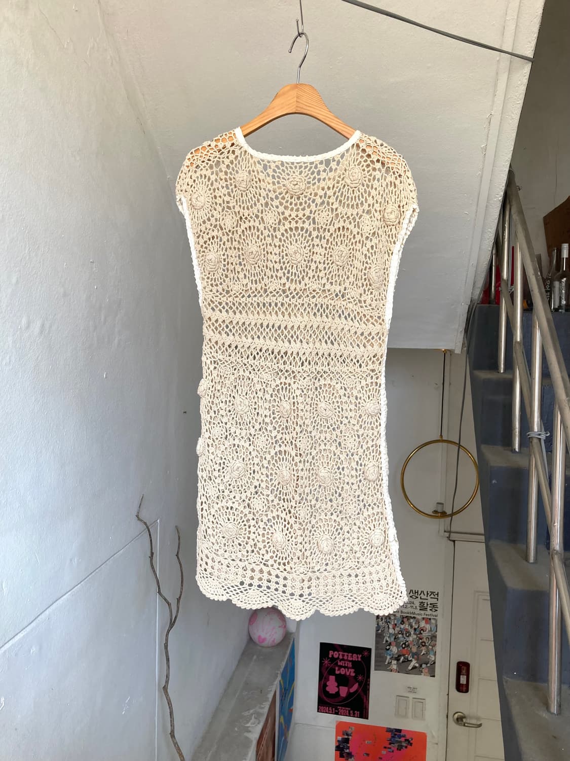 크로셰 꽃알맹이 레이어드 원피스 상품이미지5