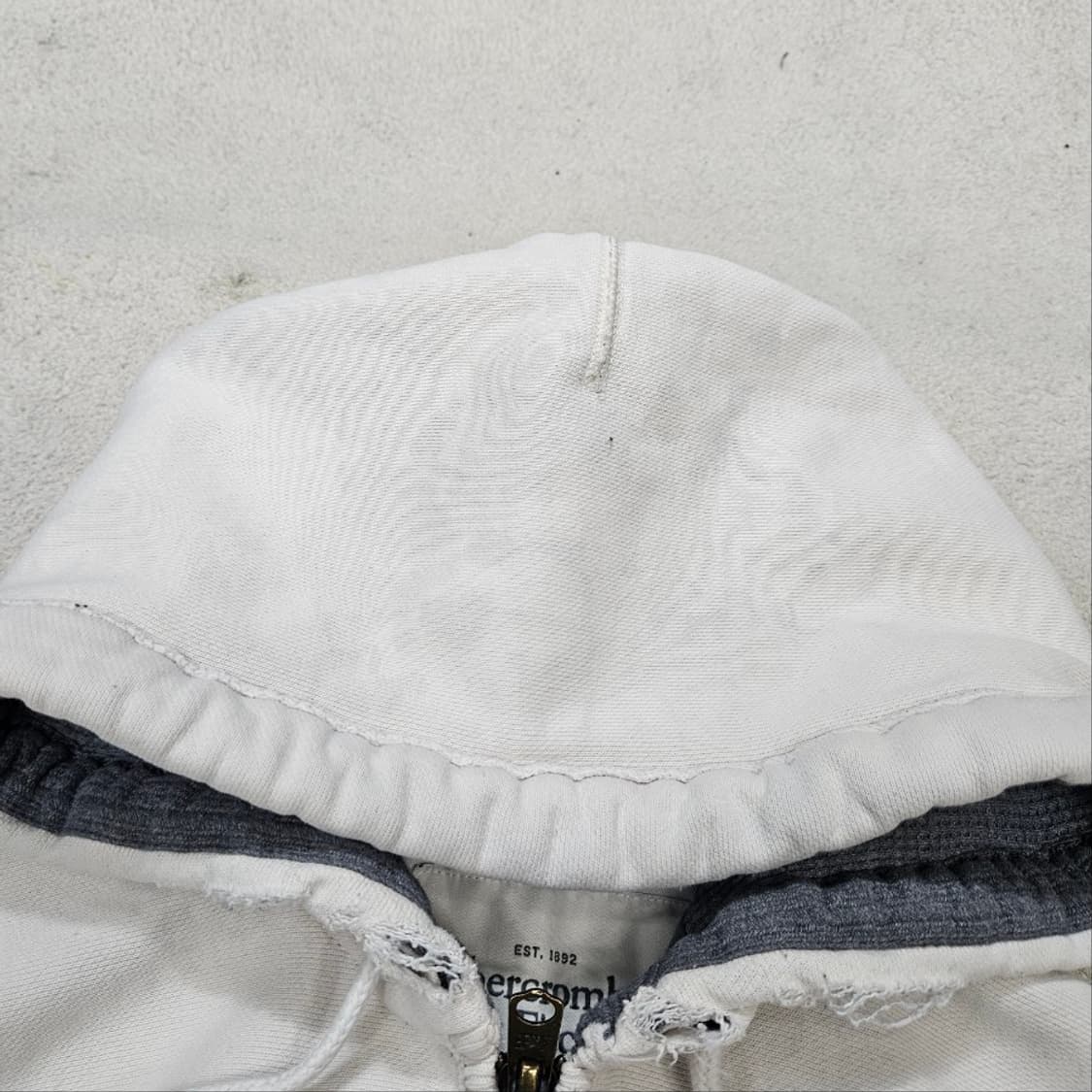아베크롬비 화이트 후드 집업 L 상품이미지6