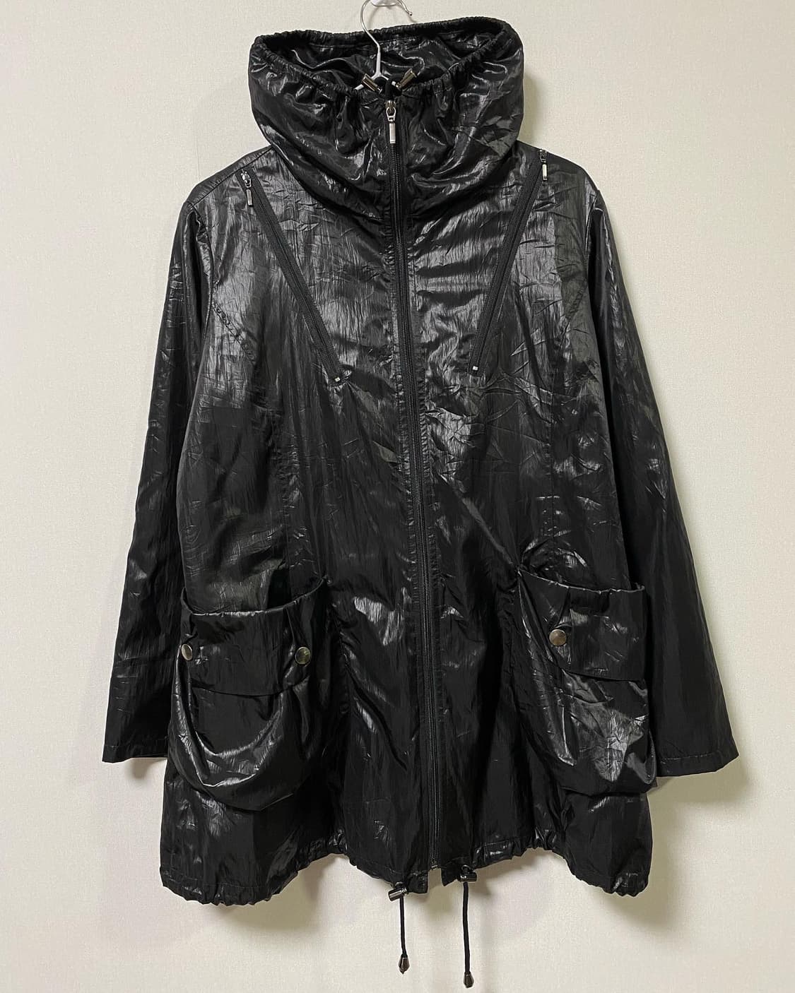 Japan)블랙 하이넥 나일론 윈드브레이커   상품이미지6