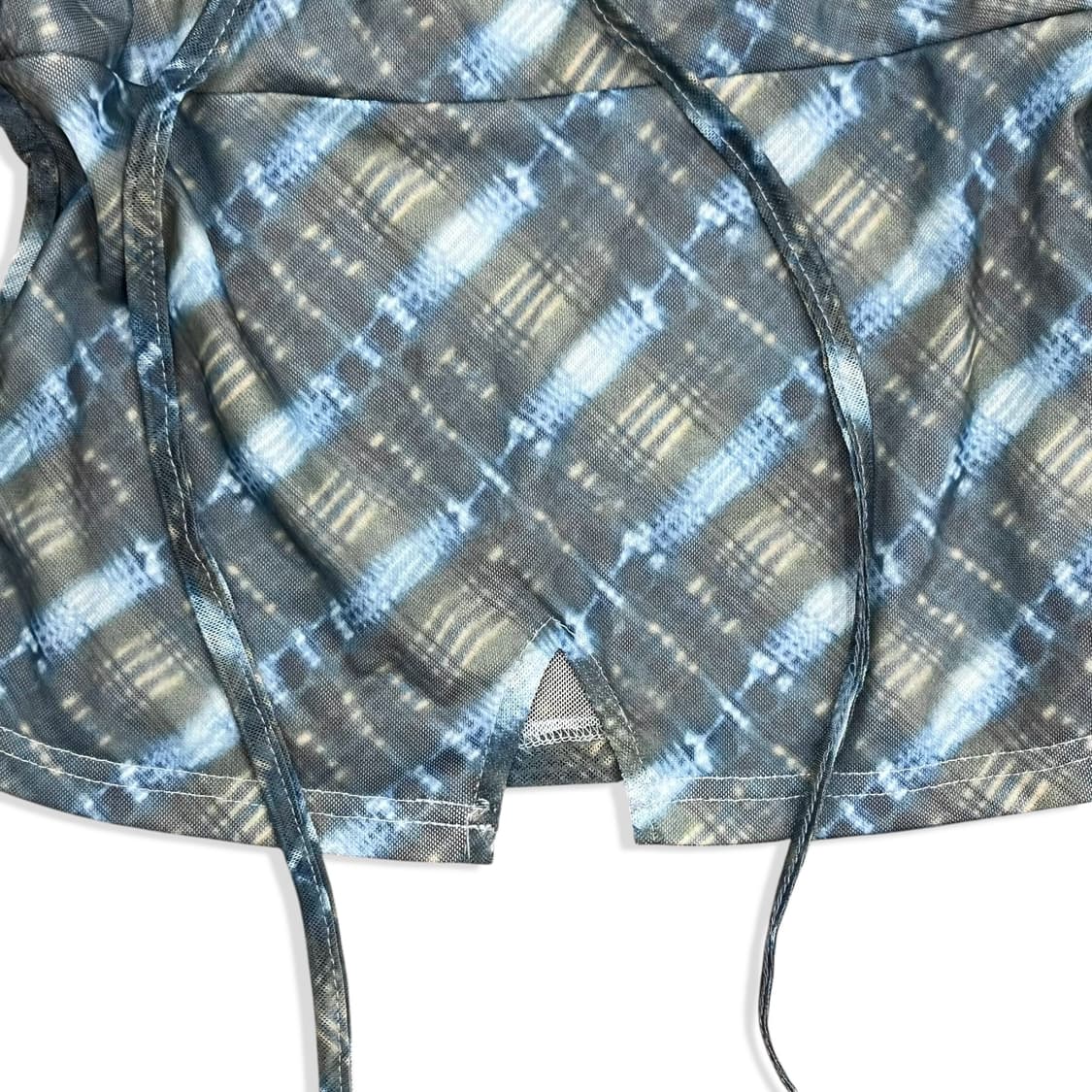 Square Neck Check See Through Top 상품이미지6