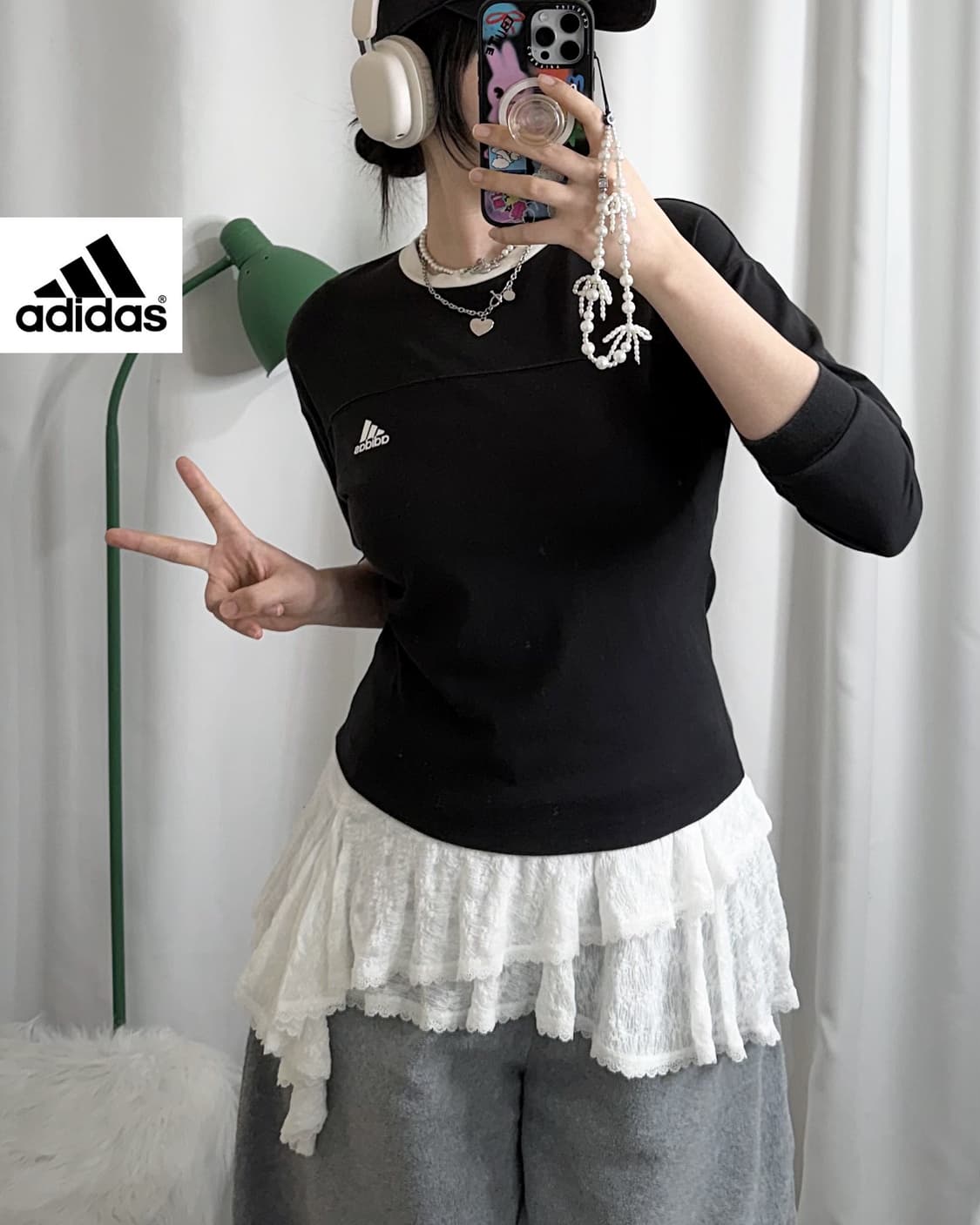 아디다스 블랙 백 프린팅 티셔츠 상품이미지2