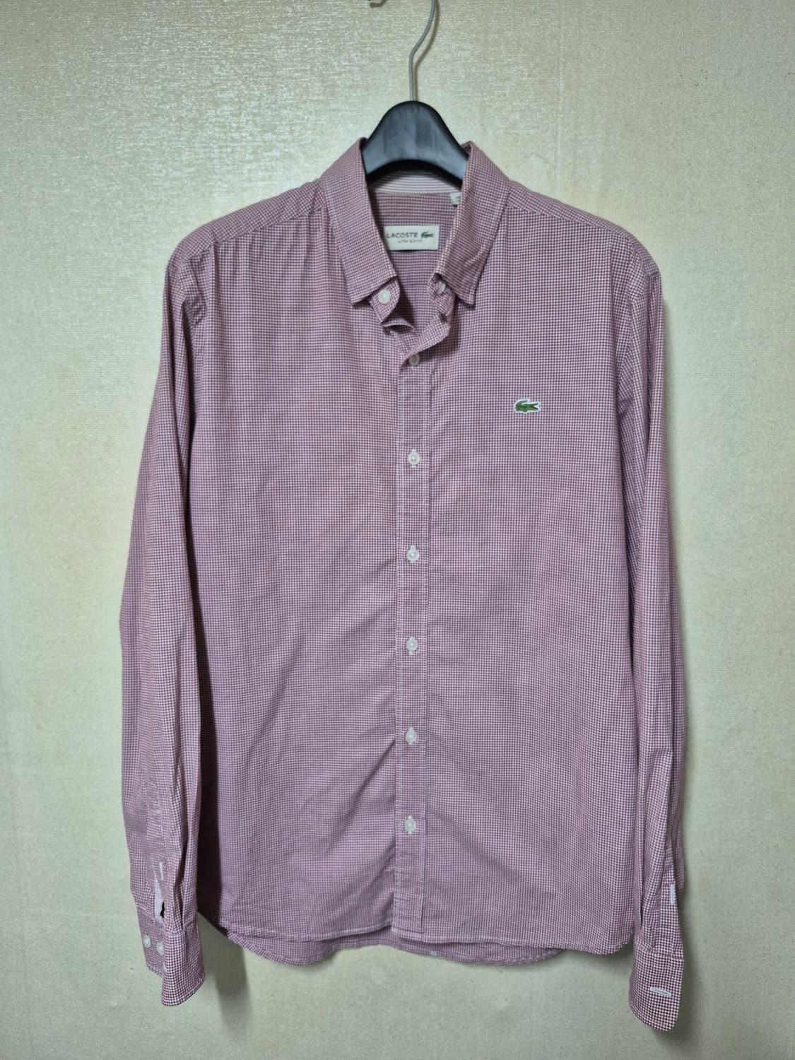 라코스테 울트라슬림핏 나노 깅엄 셔츠 상품이미지1