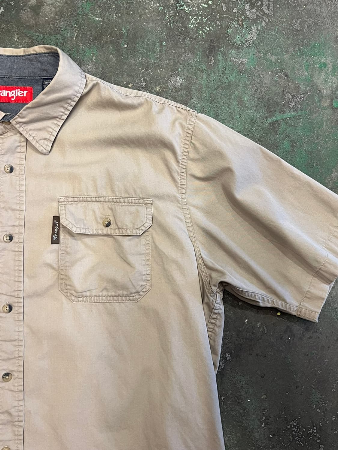 [XL] 랭글러 반팔 워크 셔츠 베이지 더블포켓 셔츠 Wrangler 상품이미지2