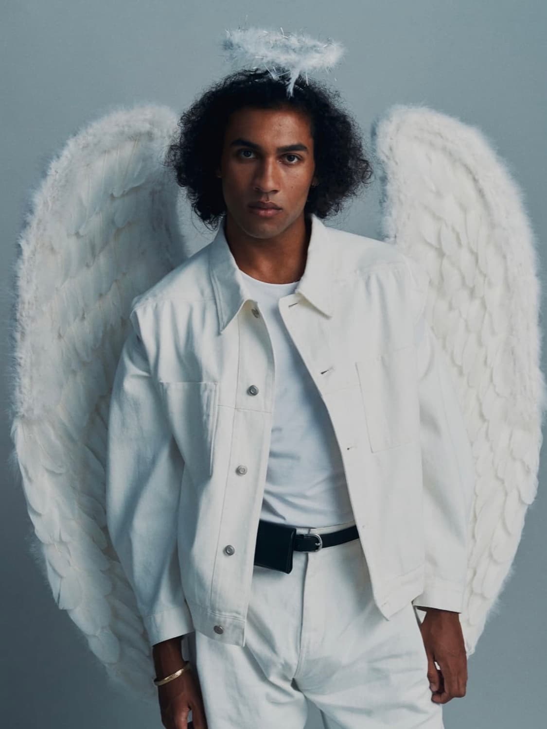 쿠어 COOR 화이트 트러커 자켓 S 상품이미지4