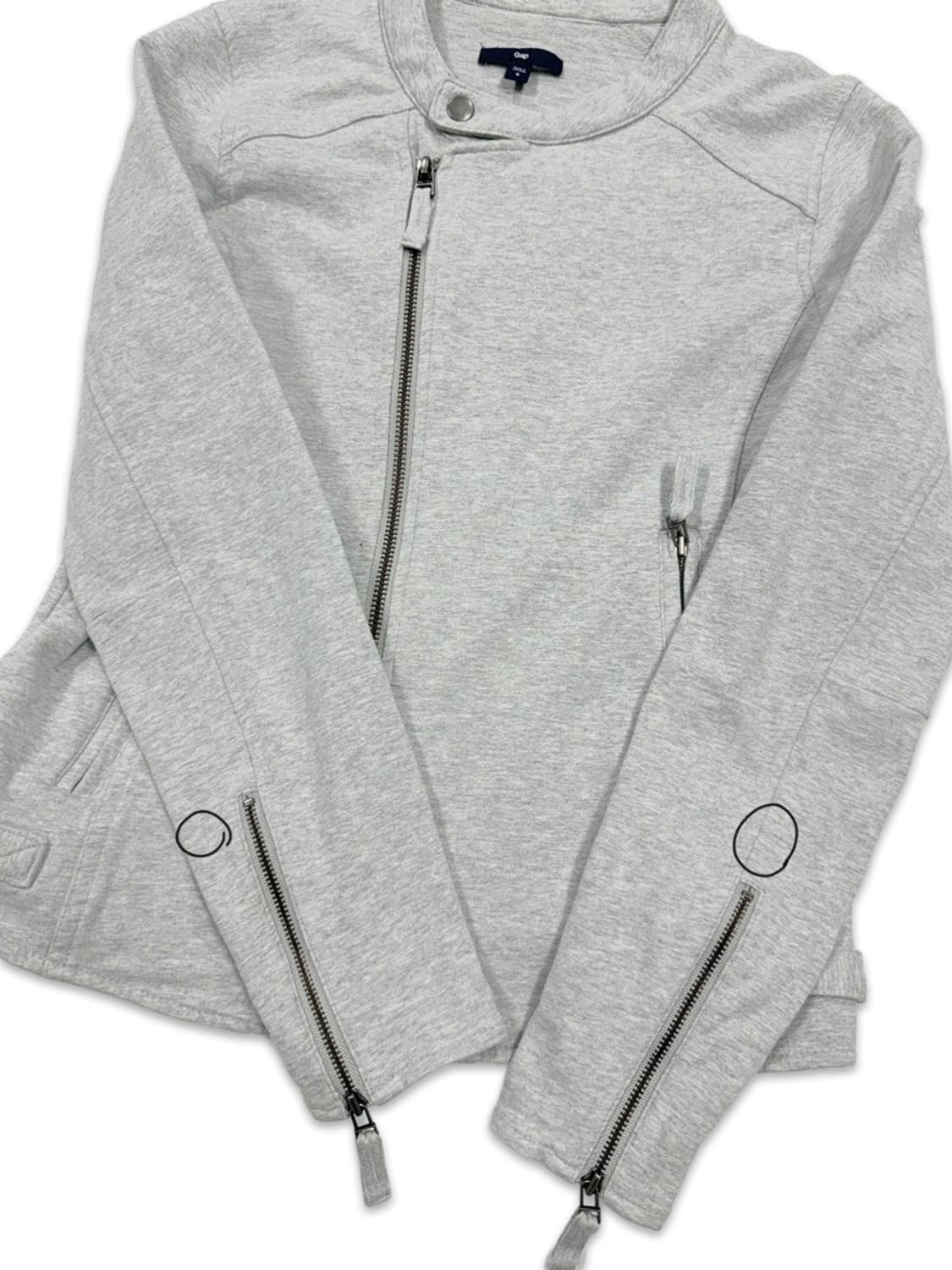 빈티지 GAP 그레이 사선 집업 바이커 자켓 상품이미지5