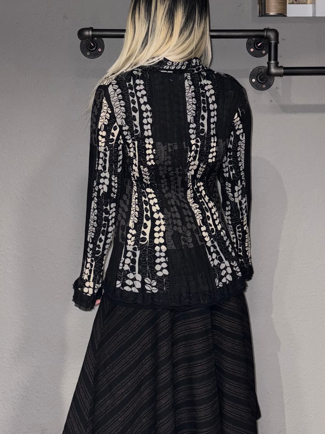 빈티지 나뭇잎 플리츠 셔츠 상품이미지3