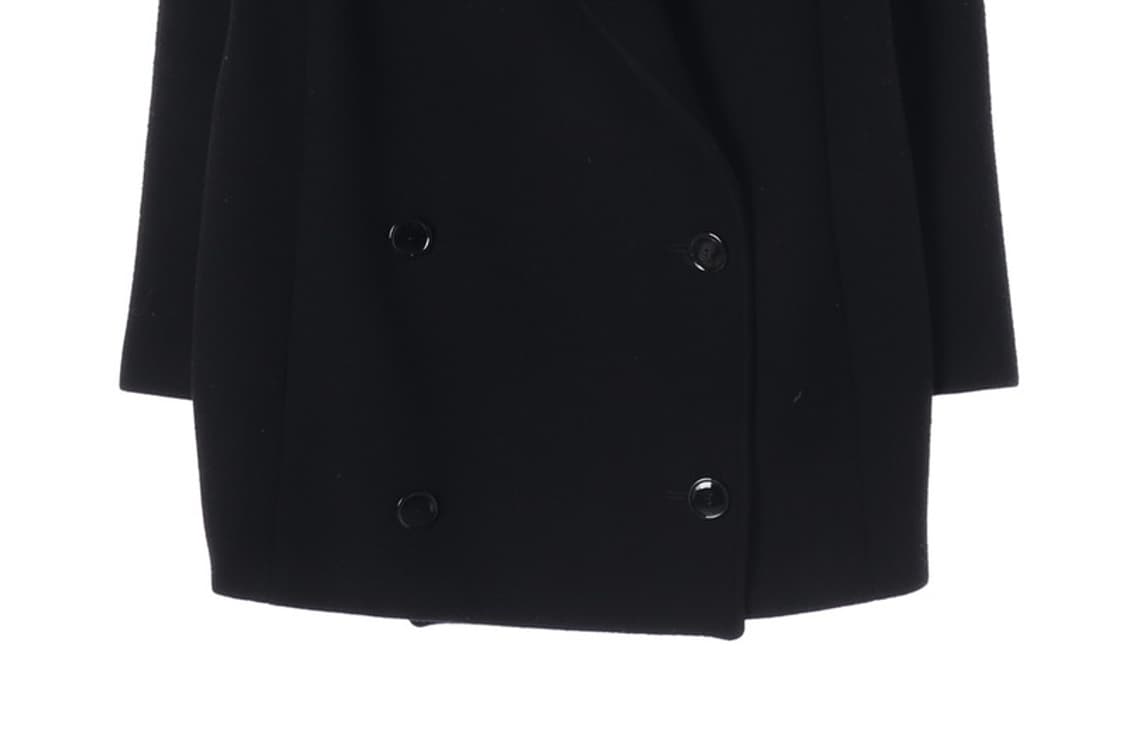 시슬리 모 100프로 더블 브레스트 블랙 하프 코트 상품이미지6