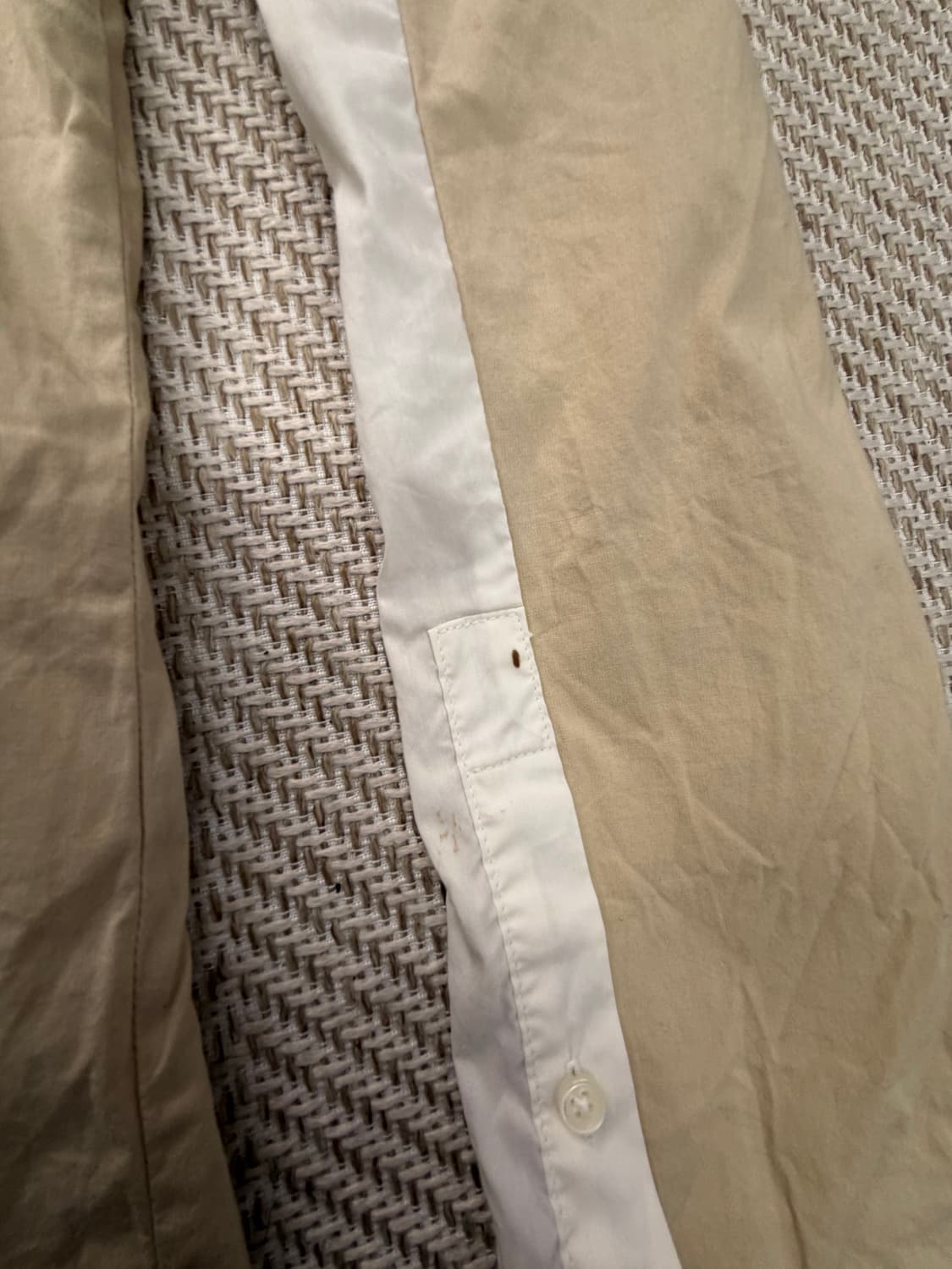 정품) 시스템옴므 한섬 베이지 배색 셔츠 95 상품이미지6