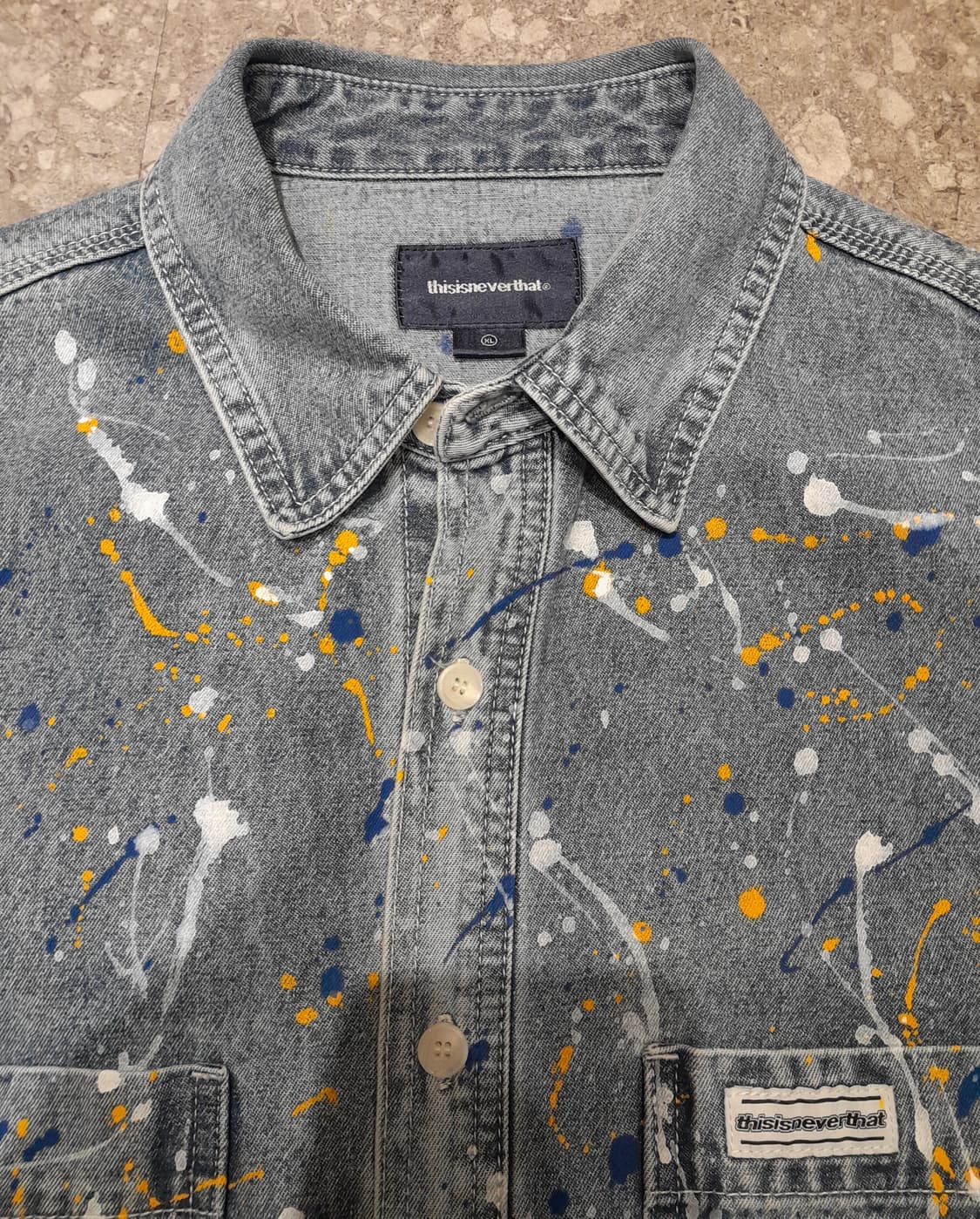 💥디스이즈네버댓 페인팅 데님셔츠 (XL)  상품이미지8