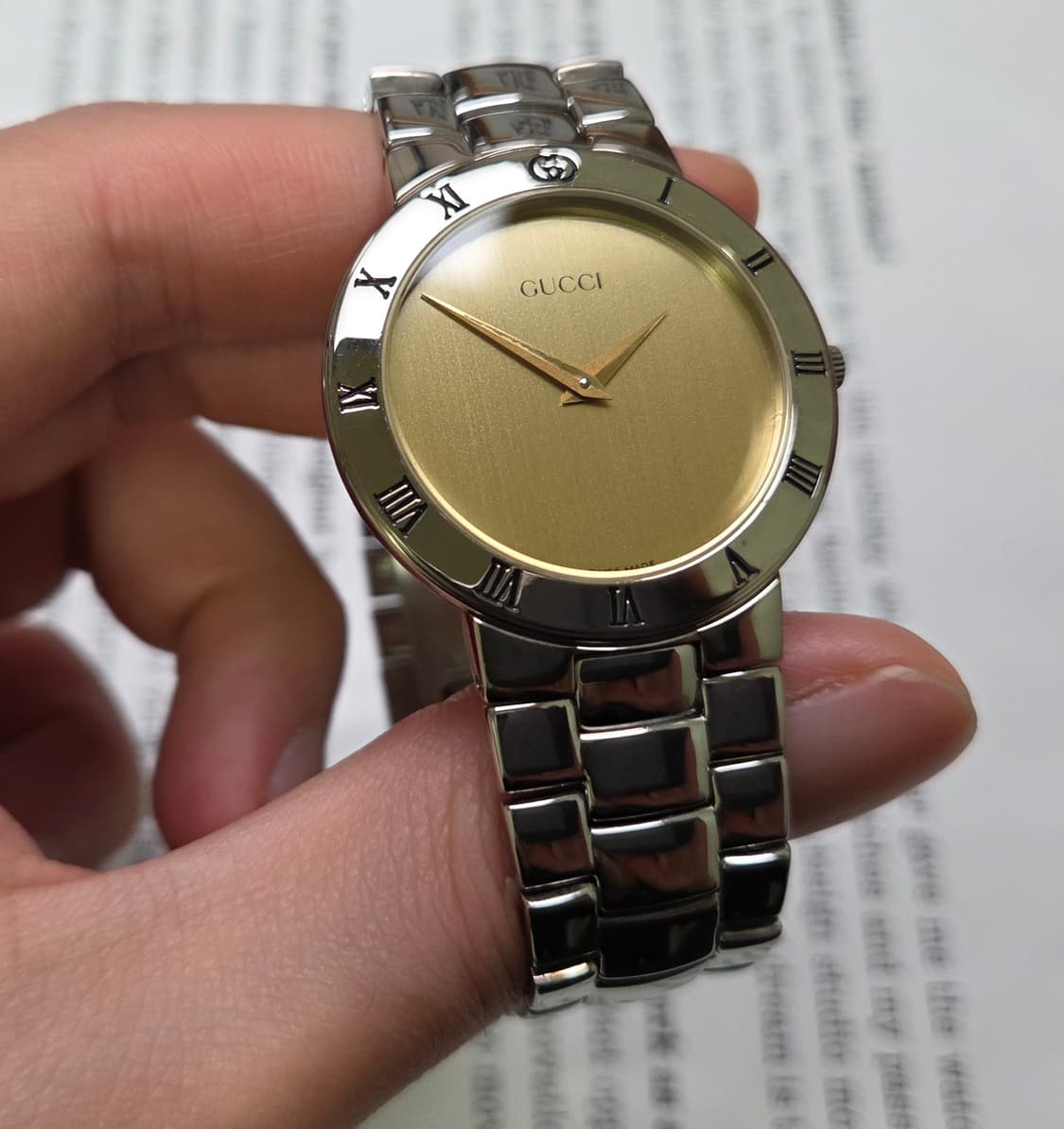 빈티지 구찌 클래식 3300.2.M 샴골판 칼침핸즈 브레이슬릿 ver.
 상품이미지4