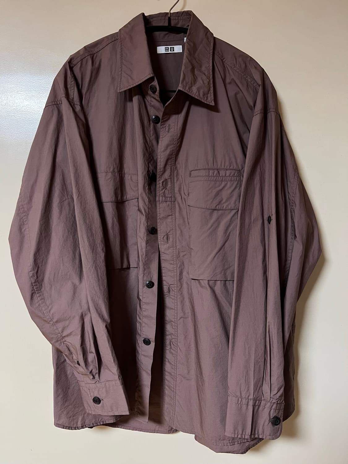 유니클로u 유틸리티 오버셔츠 브라운 L 상품이미지1