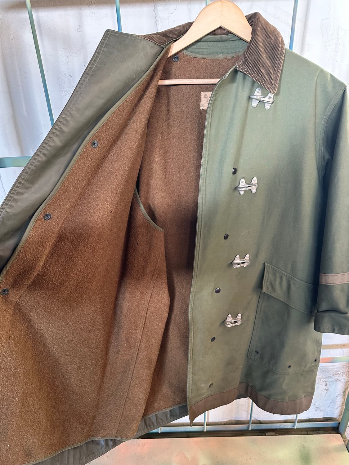 80년대 미군 소방관 덕코트 & 울 라이너 세트 (LARGE, LONG) 상품이미지5