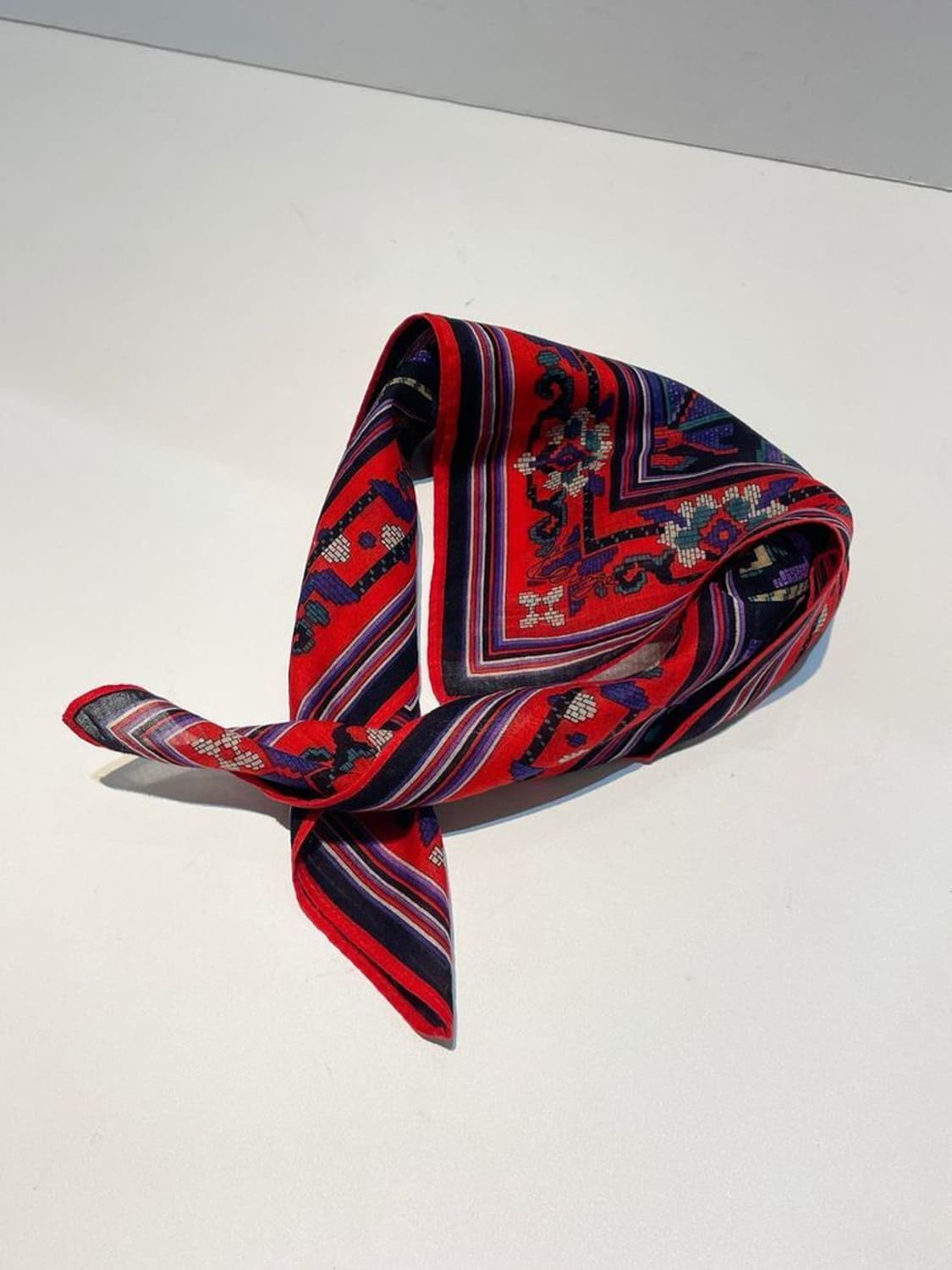 겐조 00s 재팬 에스닉 플라워 패턴 쁘띠 손수건 A1464 상품이미지1