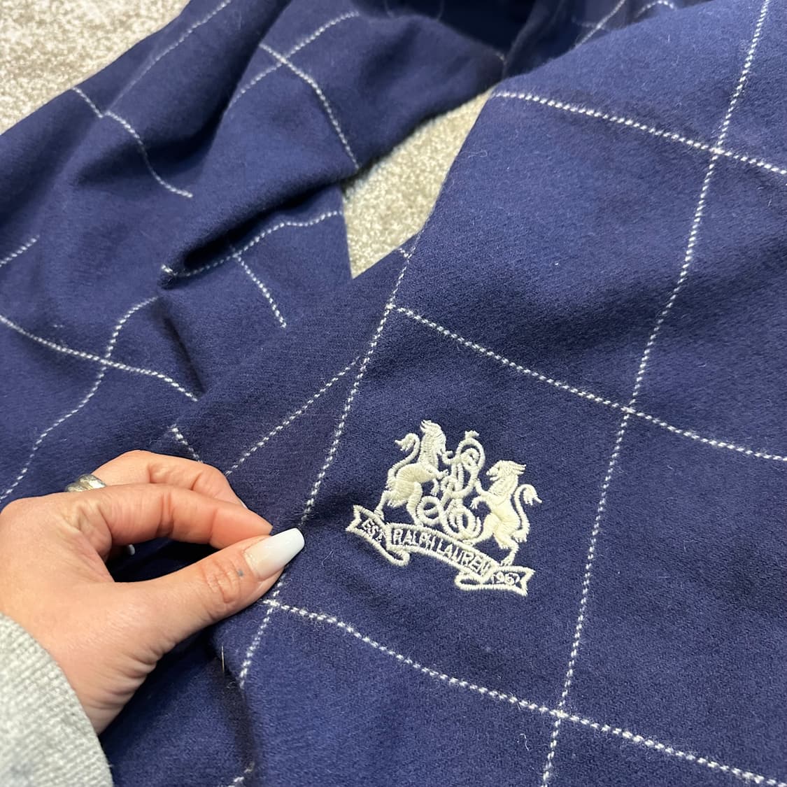 폴로 네이비 울 머플러F 상품이미지4