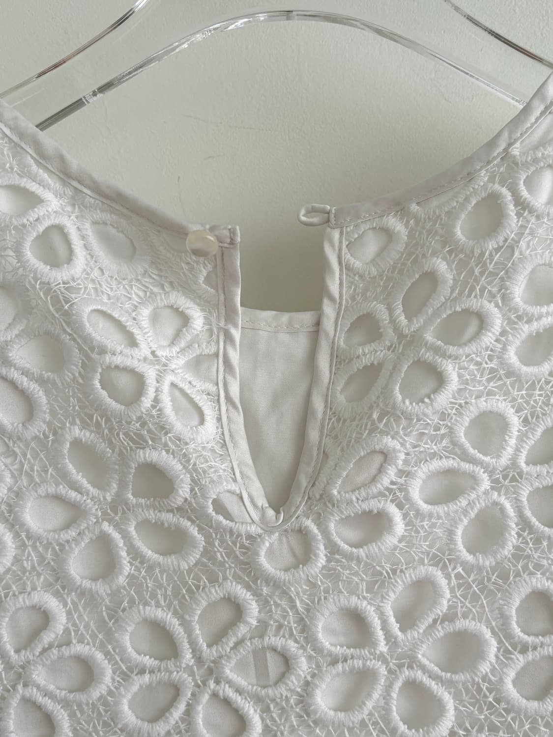 민소매 화이트 플라워 레이스 원피스 상품이미지6