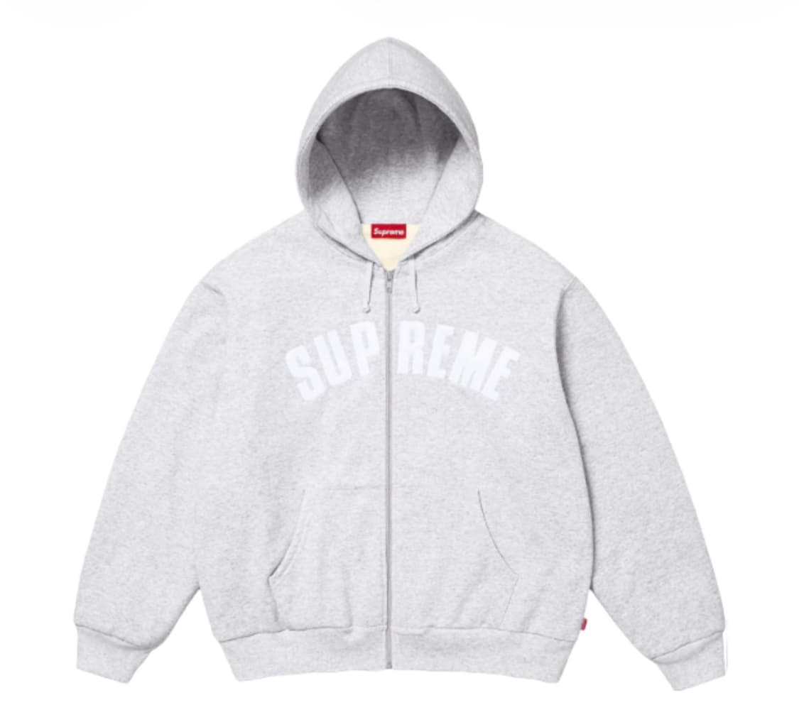 슈프림 아크 써멀 라인드 집업 후드 스웨트셔츠 애쉬 그레이 - 25FW 상품이미지1