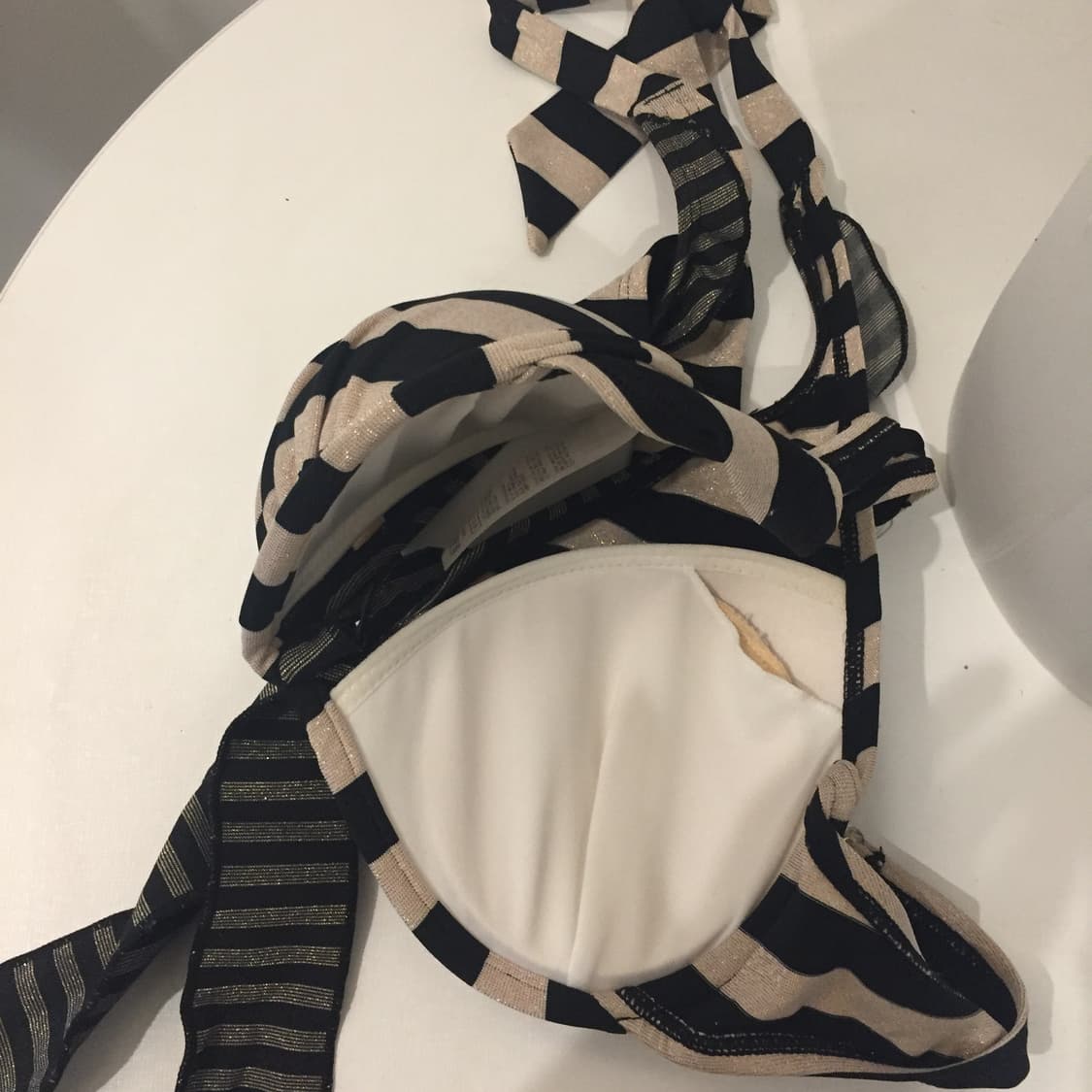 Speedo 스피도 오네갸루 커피 스트라이프 프릴 비키니 상품이미지4