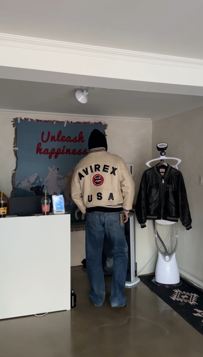 Avirex 아비렉스 아이콘 레더 바시티 자켓 상품이미지2