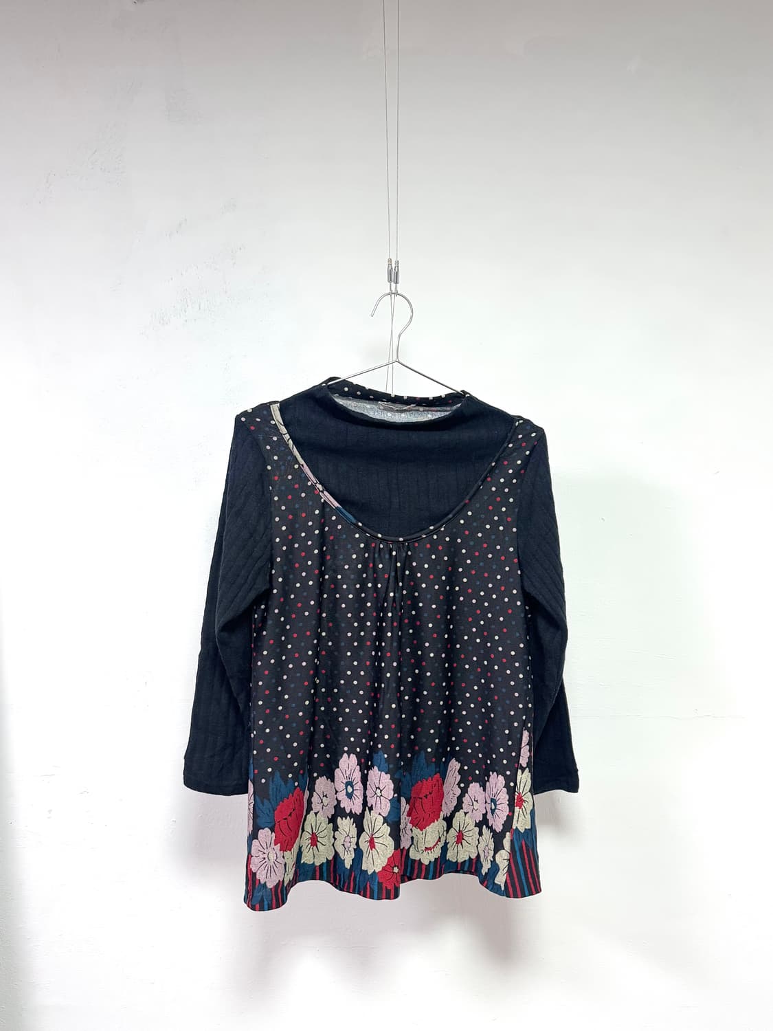 플로럴 도트 레이어드 블라우스 상품이미지1