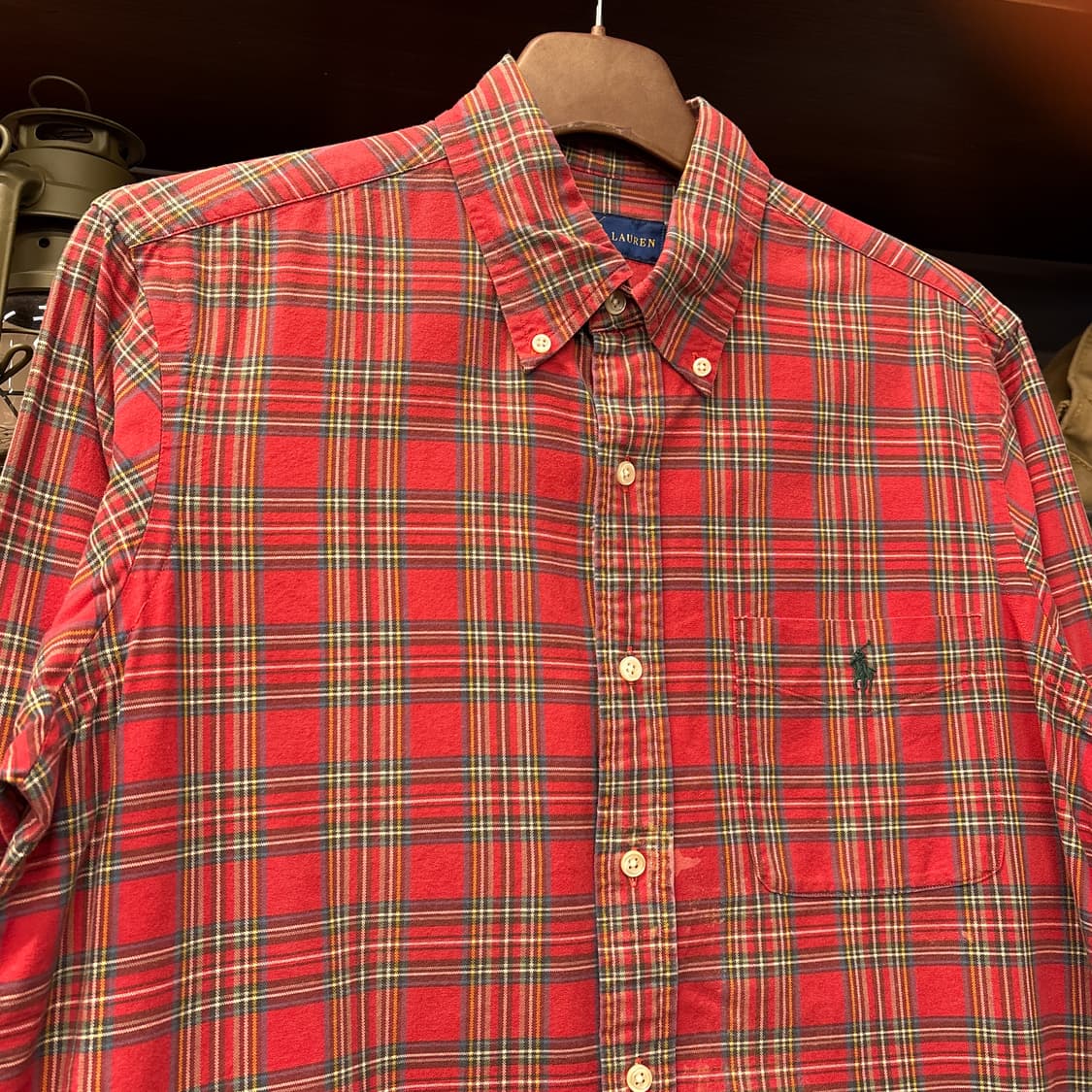 신형라벨 폴로 랄프로렌 레드 타탄체크 버튼다운 셔츠 N751 상품이미지3